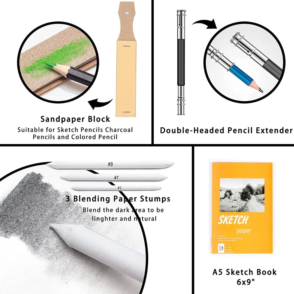 Kit De Lápices De Dibujo Y Boceto Con Accesorios 71 Piezas