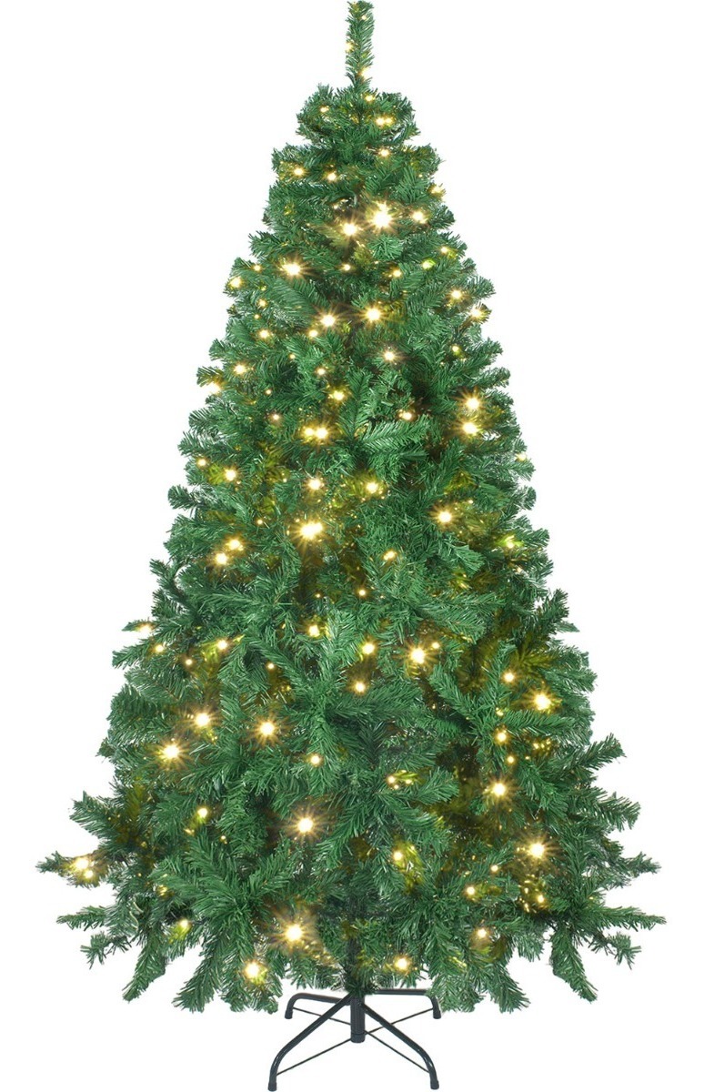 Arbol Navidad Verde 190 Cm Frondoso 736 Ramas Luces Led