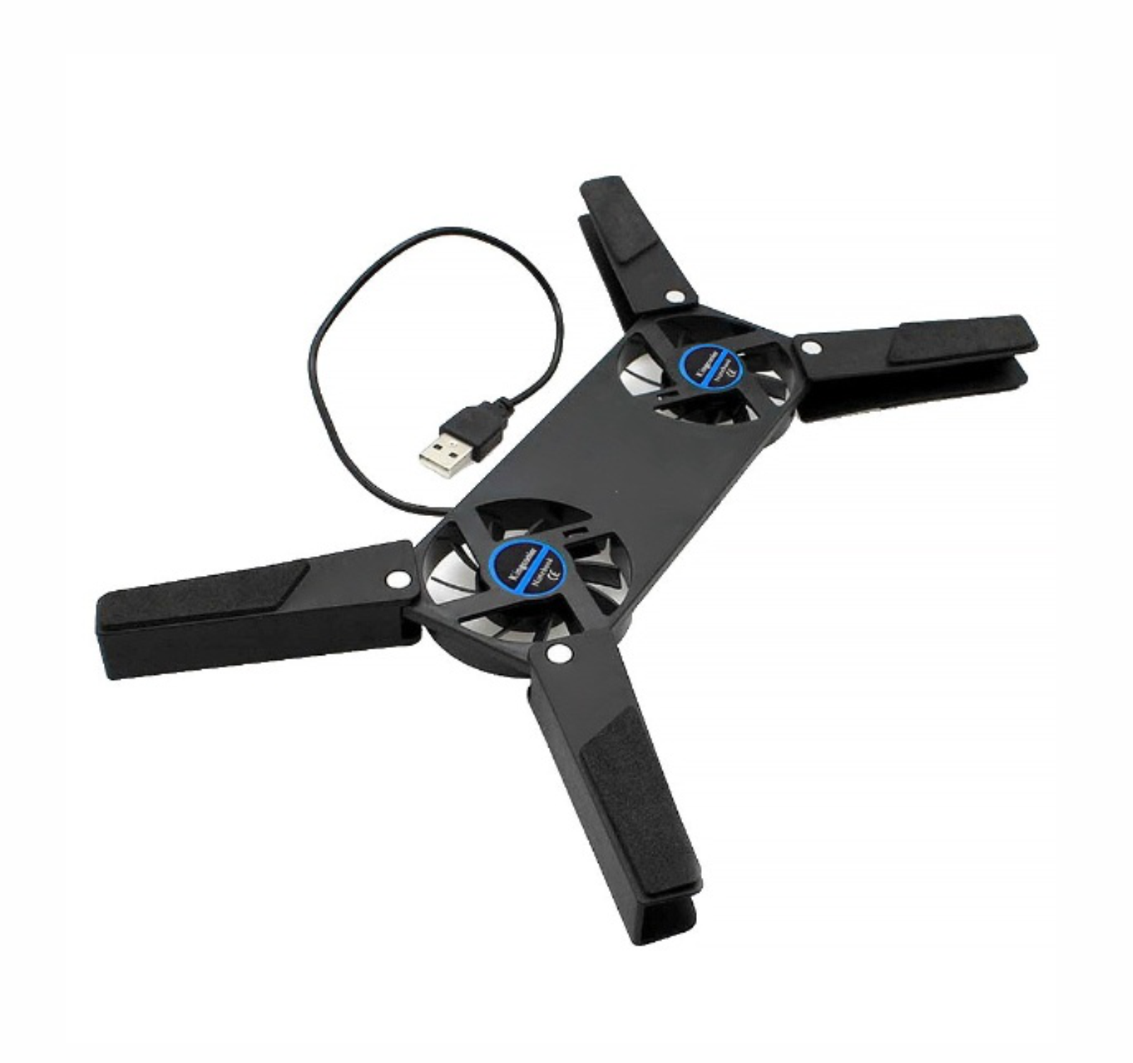 Ventilador enfriador base para laptop plegable Doble ventilador de enfriamiento portátil USB 2 ventiladores notebook