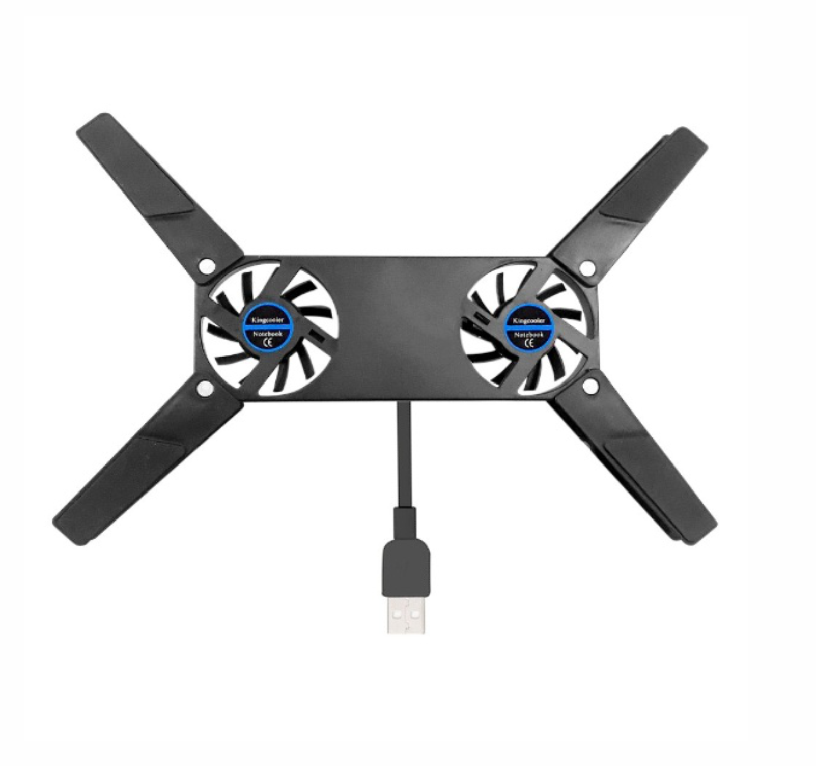 Ventilador enfriador base para laptop plegable Doble ventilador de enfriamiento portátil USB 2 ventiladores notebook