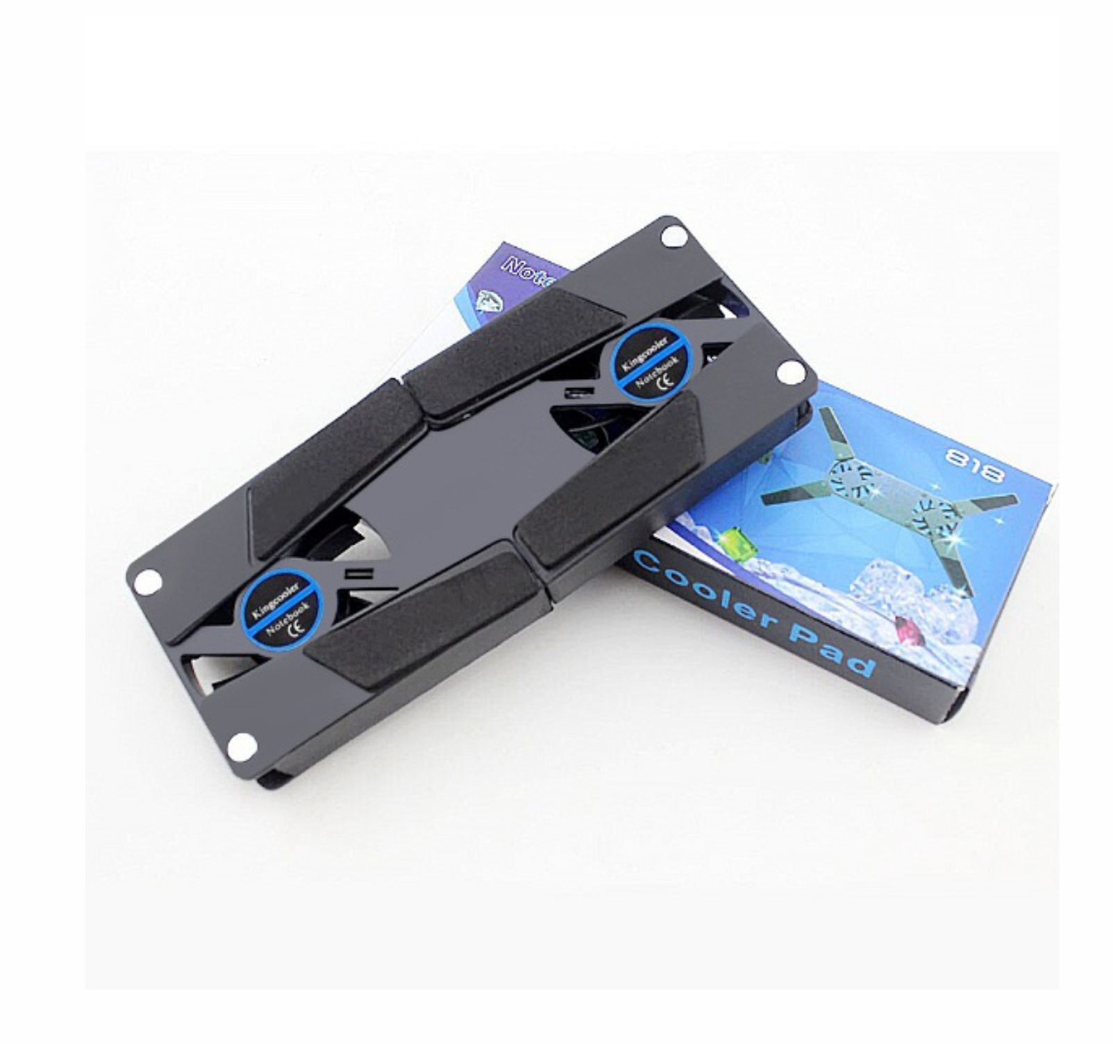 Ventilador enfriador base para laptop plegable Doble ventilador de enfriamiento portátil USB 2 ventiladores notebook