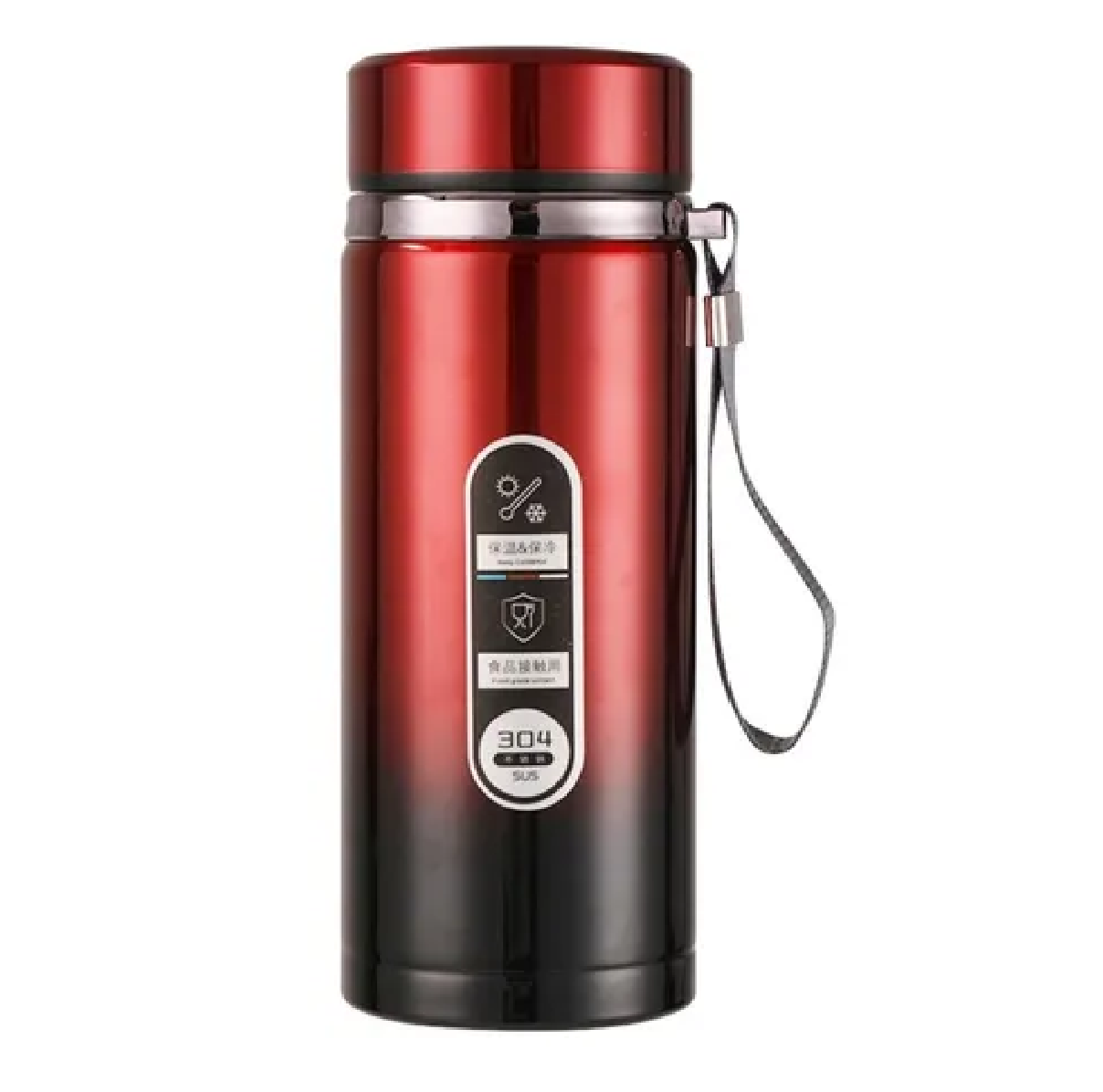 Termo Premium Acero Inoxidable 800ml Negro Rojizo