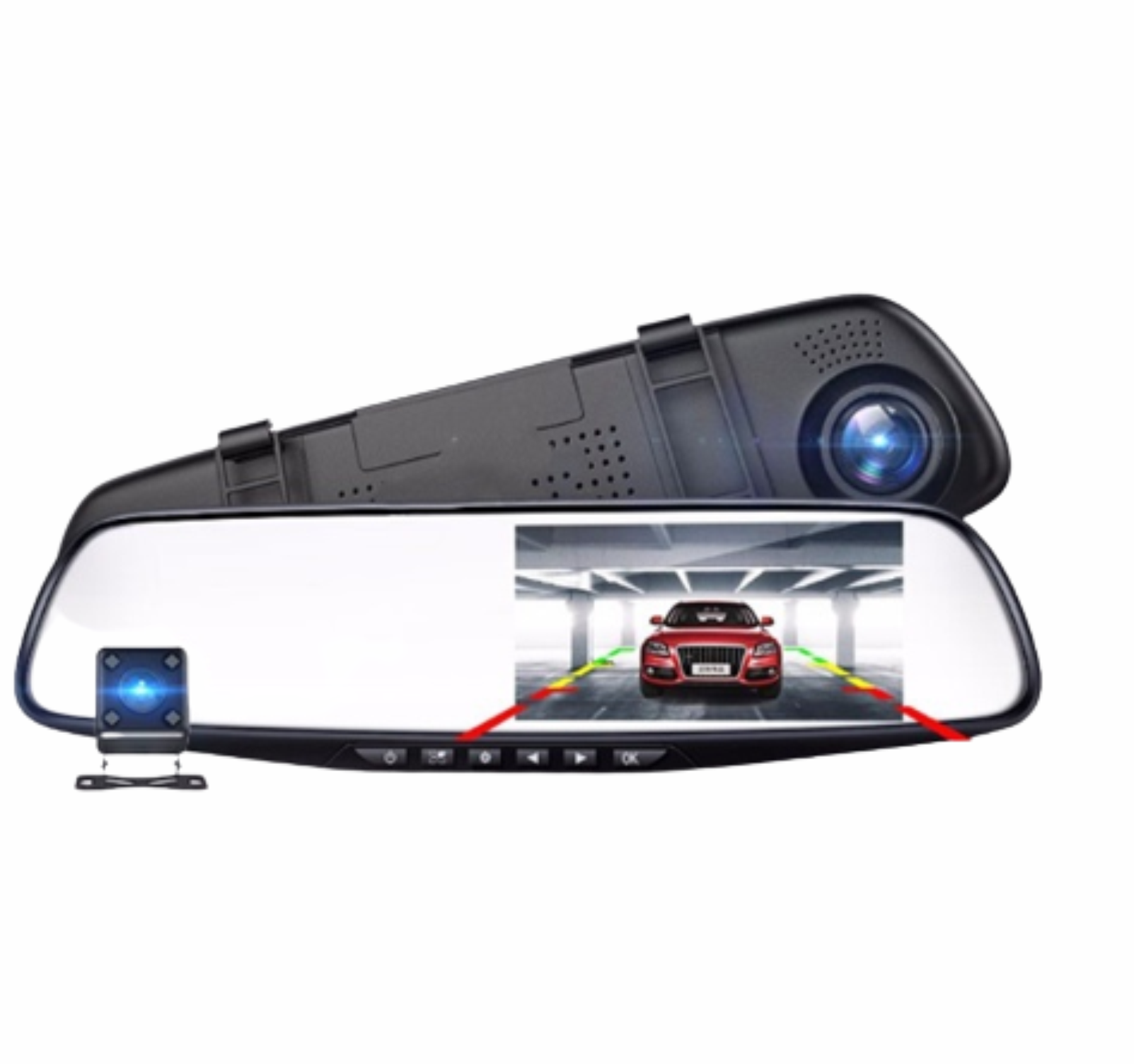 Espejo Retrovisor Con Camara De Reversa Retroceso Para Coche Carro Auto  Dash Cam