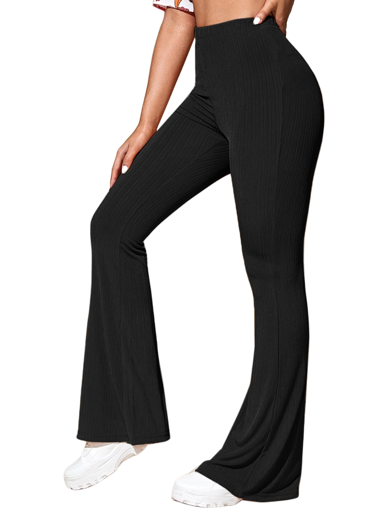 Pantalón Tokio pierna amplia acampanado ancho canalé rib tallas