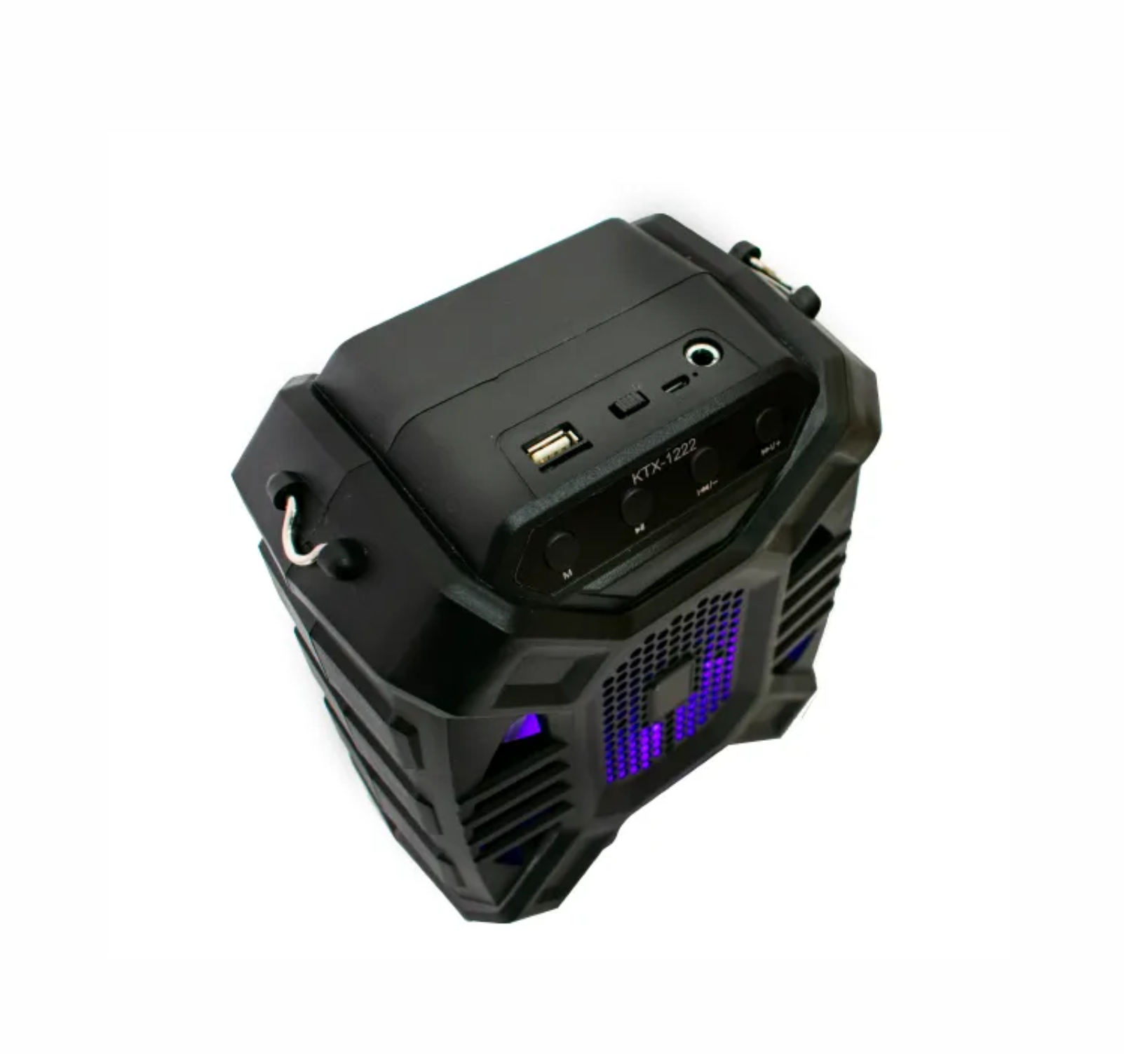 Bocina bluetooth 6.5 pulgadas karaoke, micrófono incluido, radio FM lector USB y SD con asa de tela batería recargable 1222