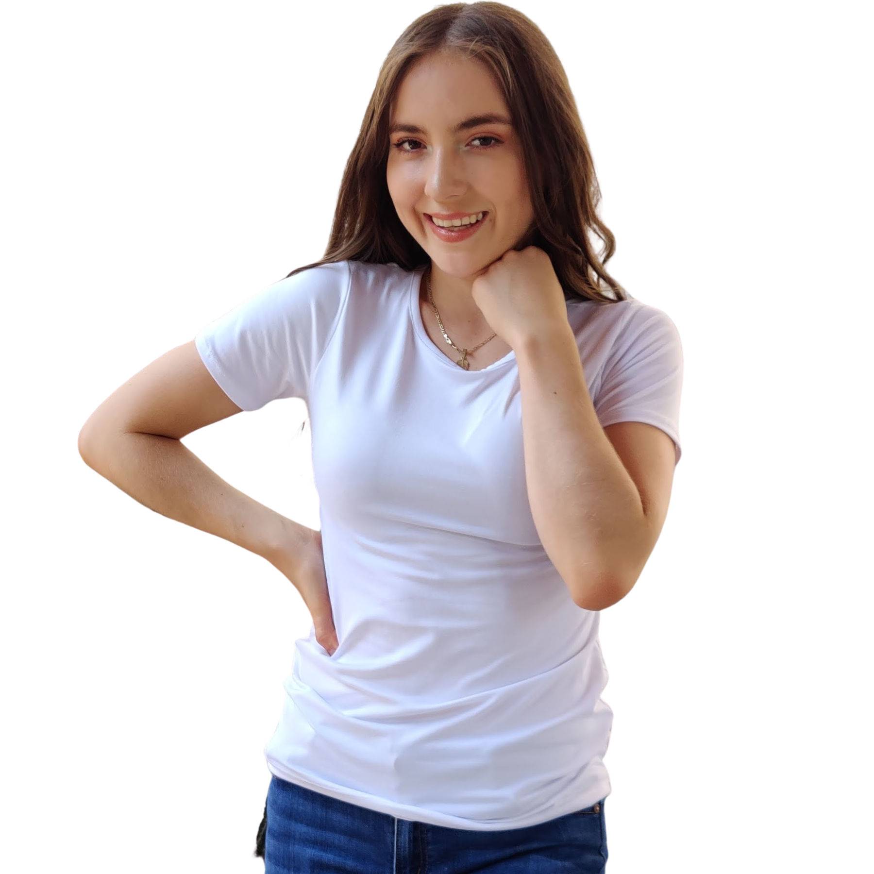 Blusa Lisa manga corta básica promocional sublimar curvy