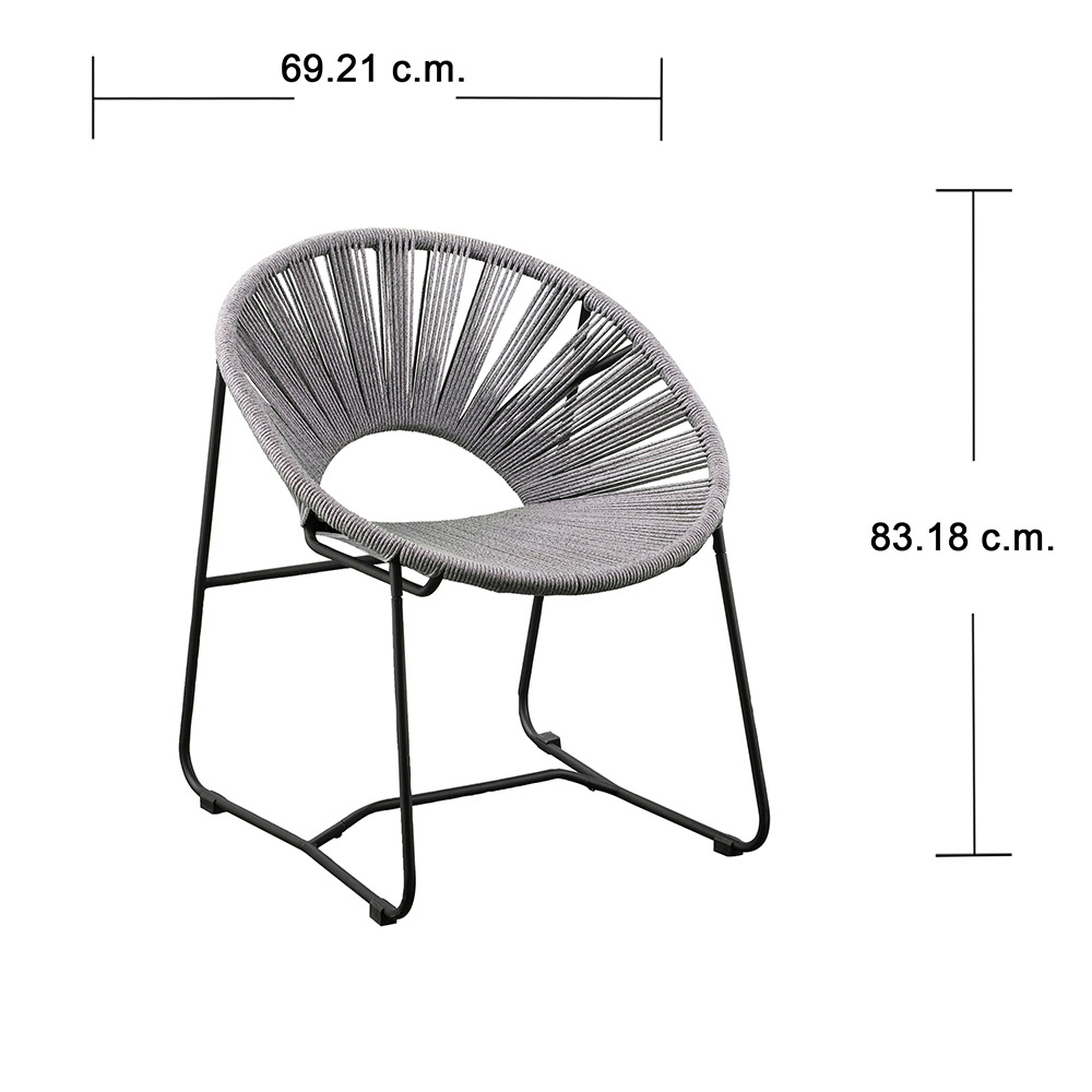 Set de 2 sillas de cuerda para exteriores Rondly - OD1089408