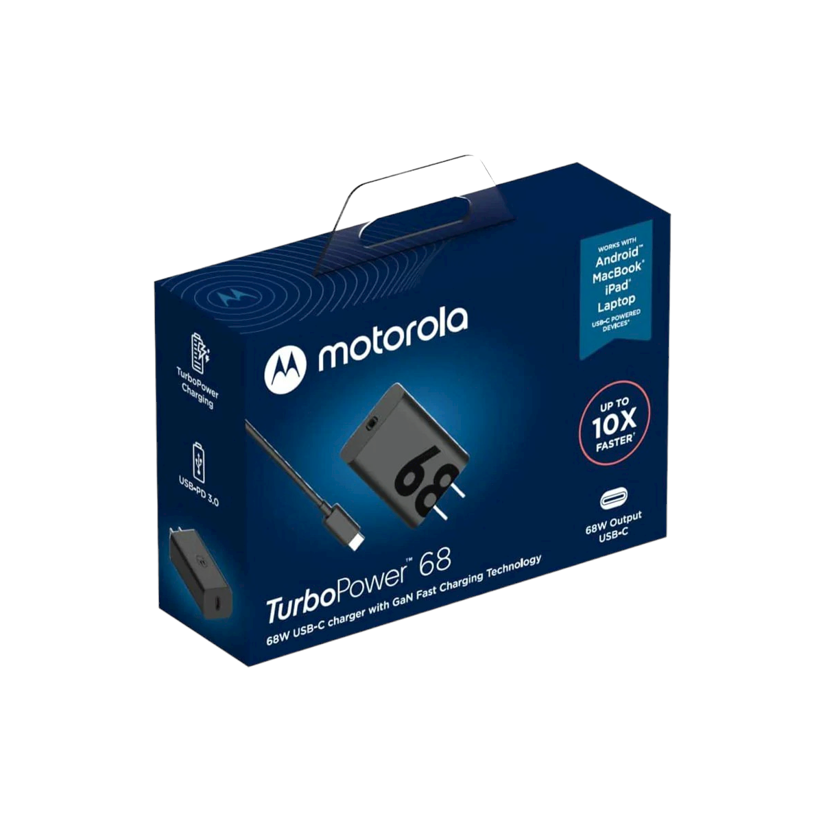 Cargador Motorola Turbo Power 68w con Cable Tipo C de 1m