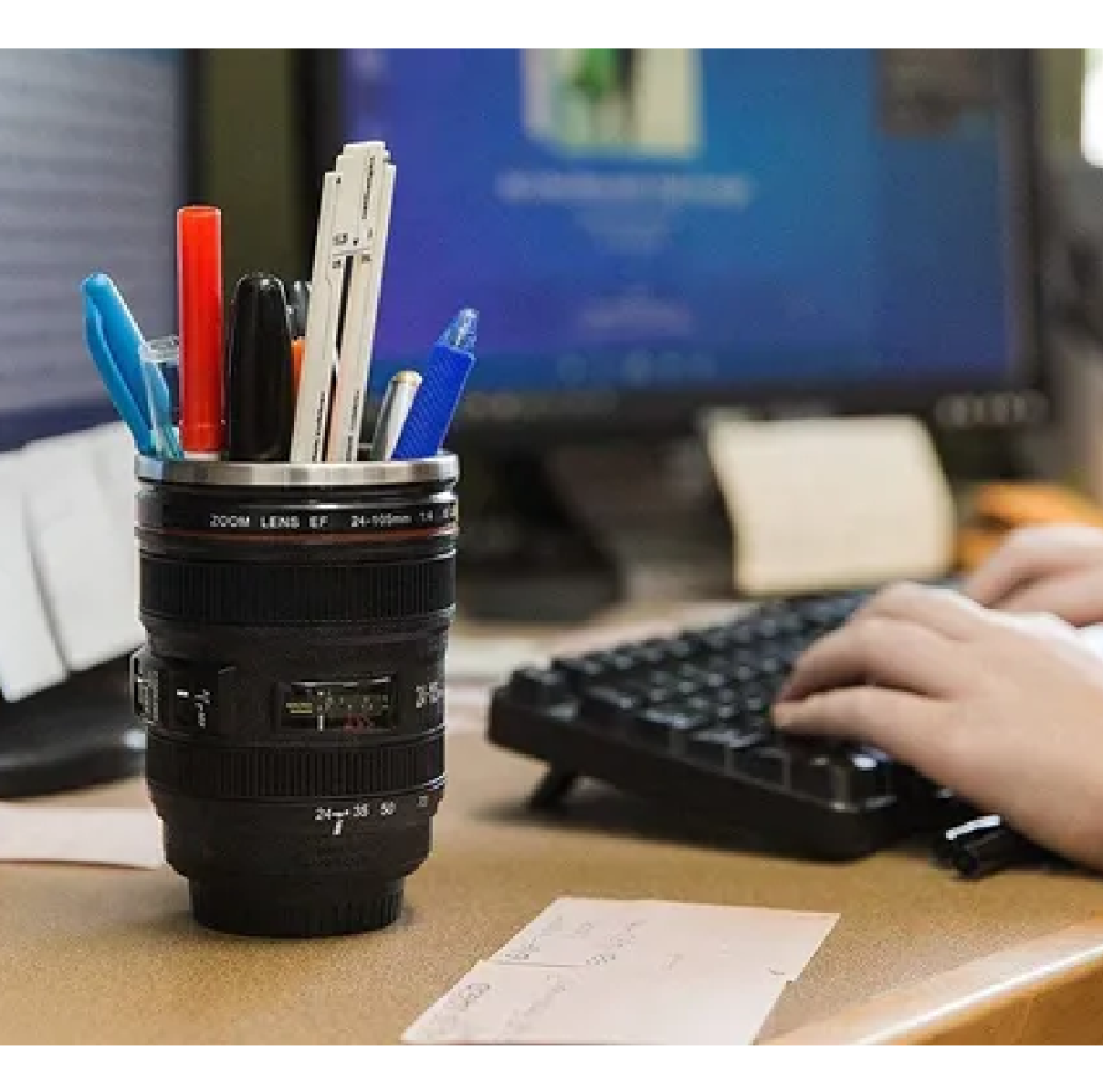 Termo Acero Inoxidable Café Lente Cámara 400ml