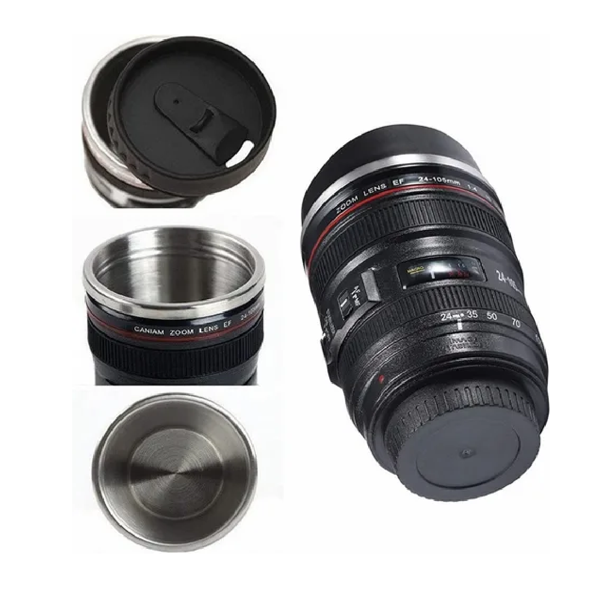 Termo Acero Inoxidable Café Lente Cámara 400ml