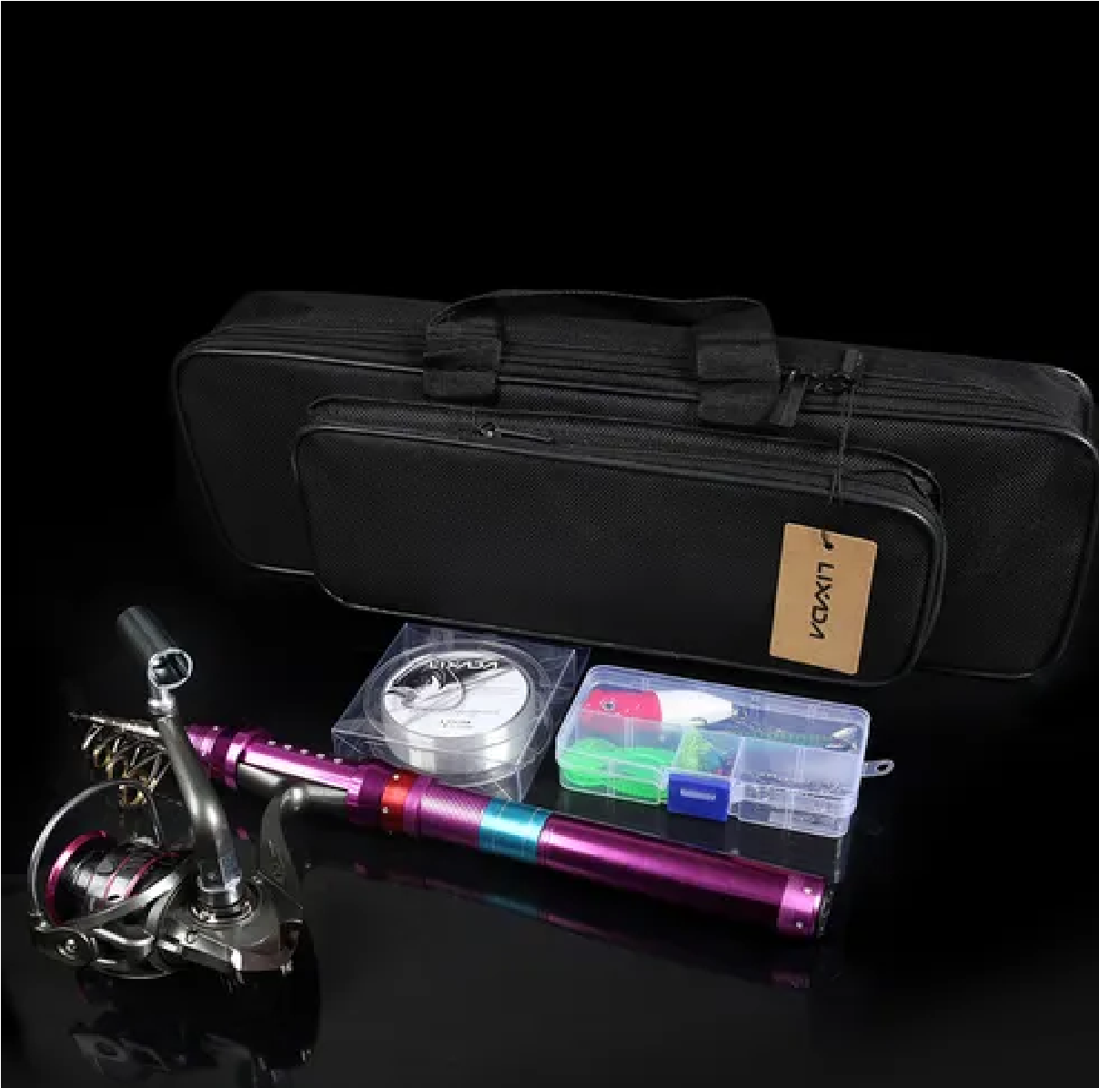 Kit Caña de Pescar Fishing Rod And Reel Fibra de Carbono