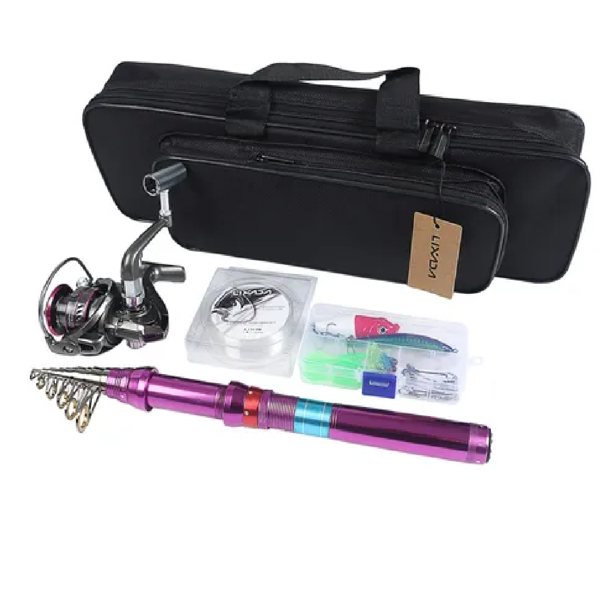 Kit Caña de Pescar Fishing Rod And Reel Fibra de Carbono