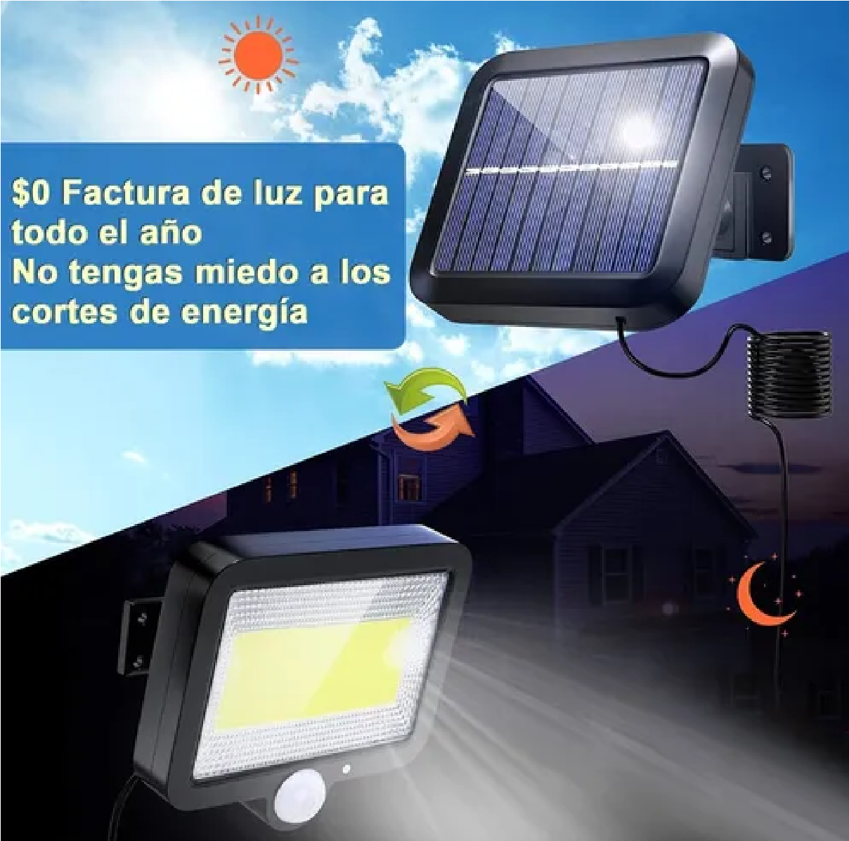Lámpara Solar Recargable Luz Solar Exterior Jardín