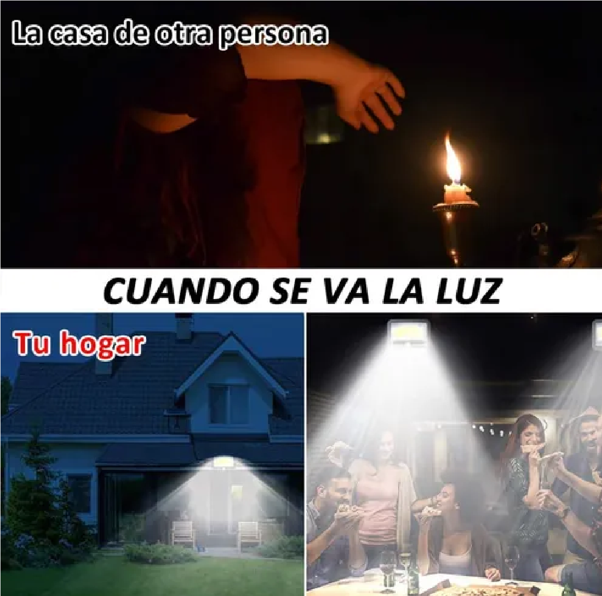 Lámpara Solar Recargable Luz Solar Exterior Jardín