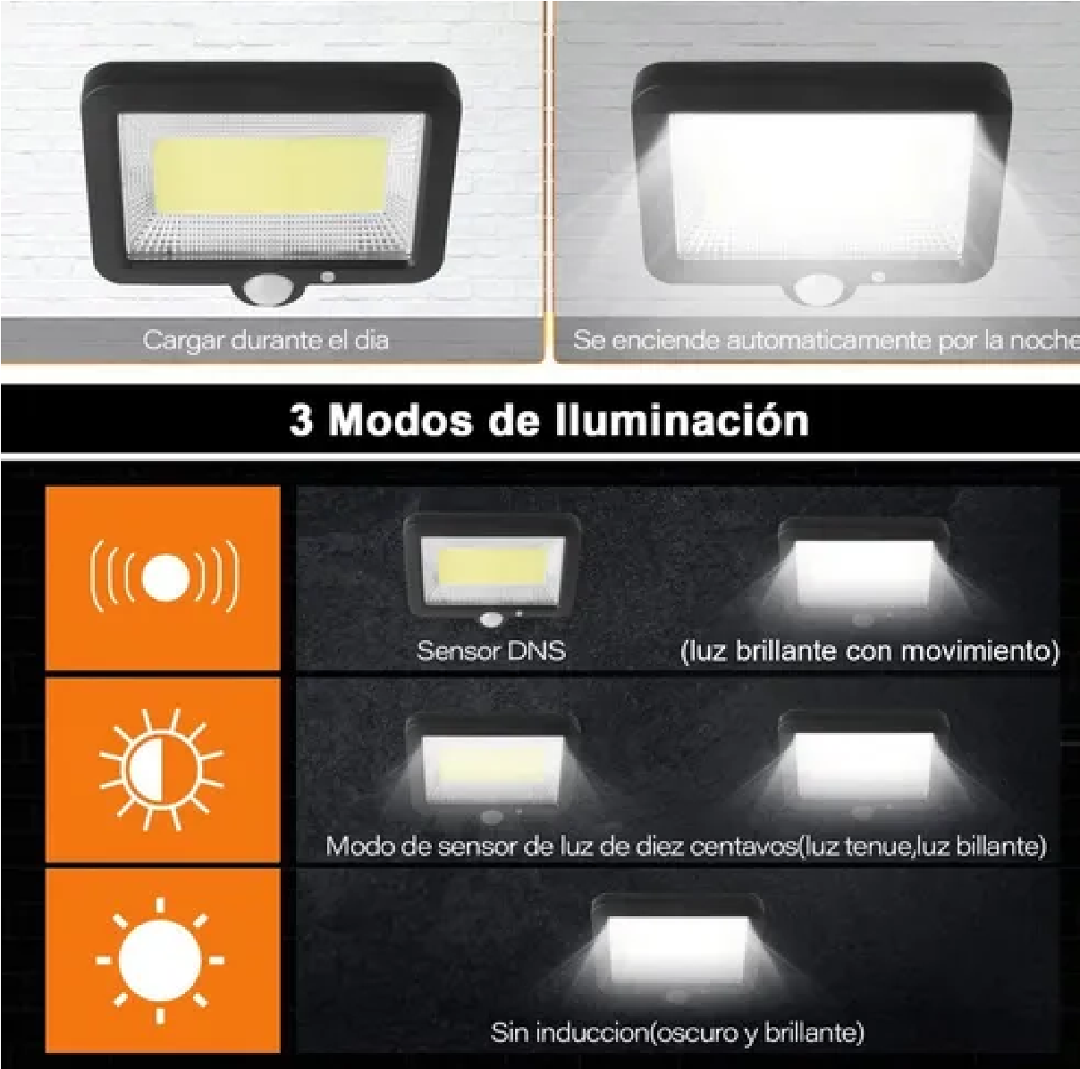 Lámpara Solar Recargable Luz Solar Exterior Jardín