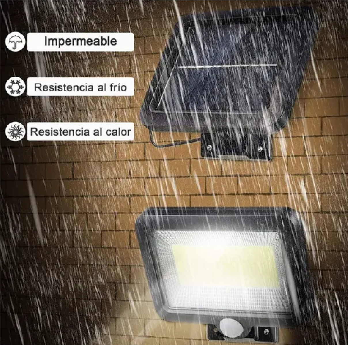 ip65 lampara recargable luz solar exterior