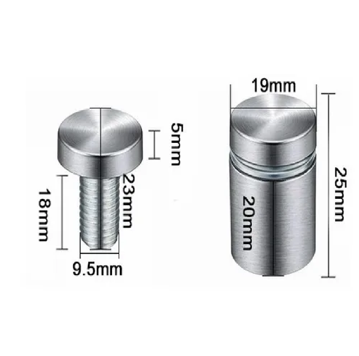 Set Chapetones De 19x25mm Para Montaje De Herrajes Vidrio