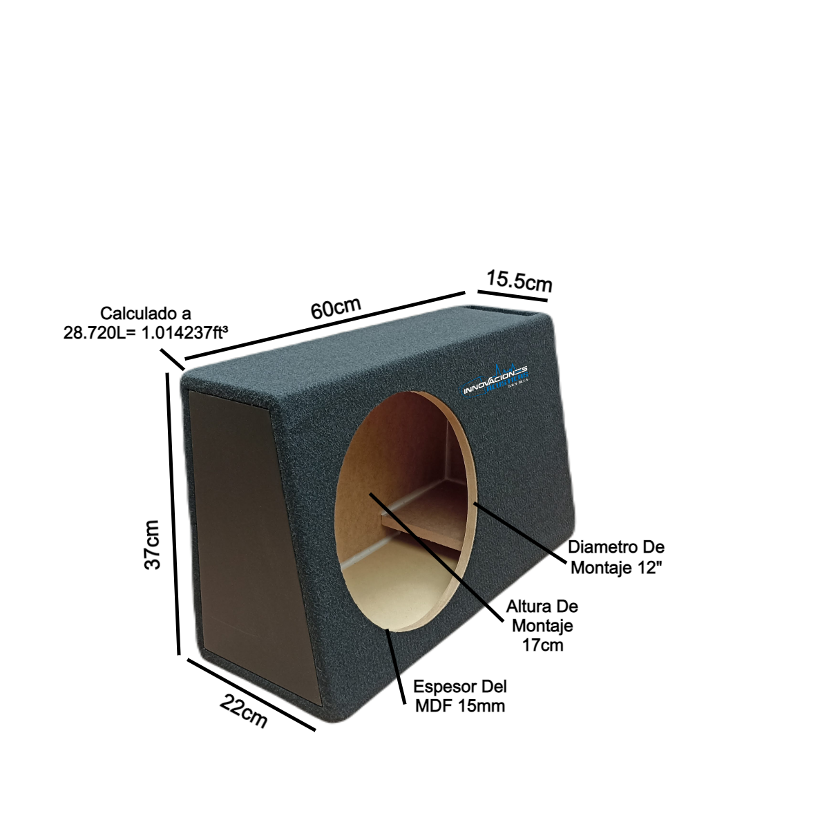 Cajon Para Un Woofer De 12 Pulgadas Para Pickup Ventilado