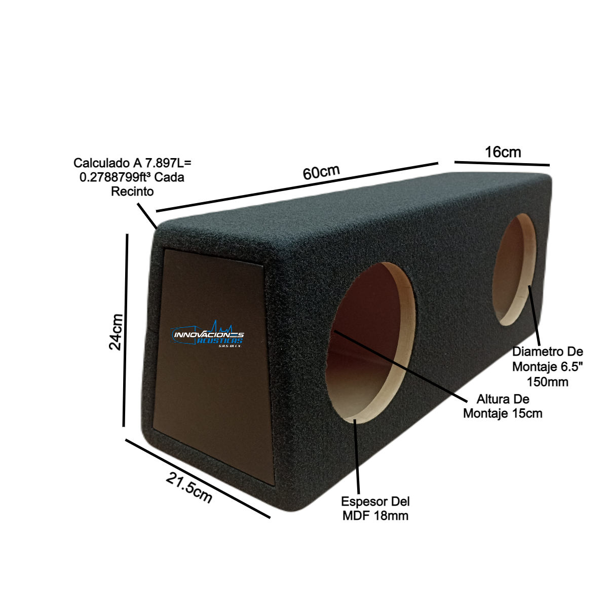 Cajon Para Dos Woofer De 6.5 Pulgadas Sellado