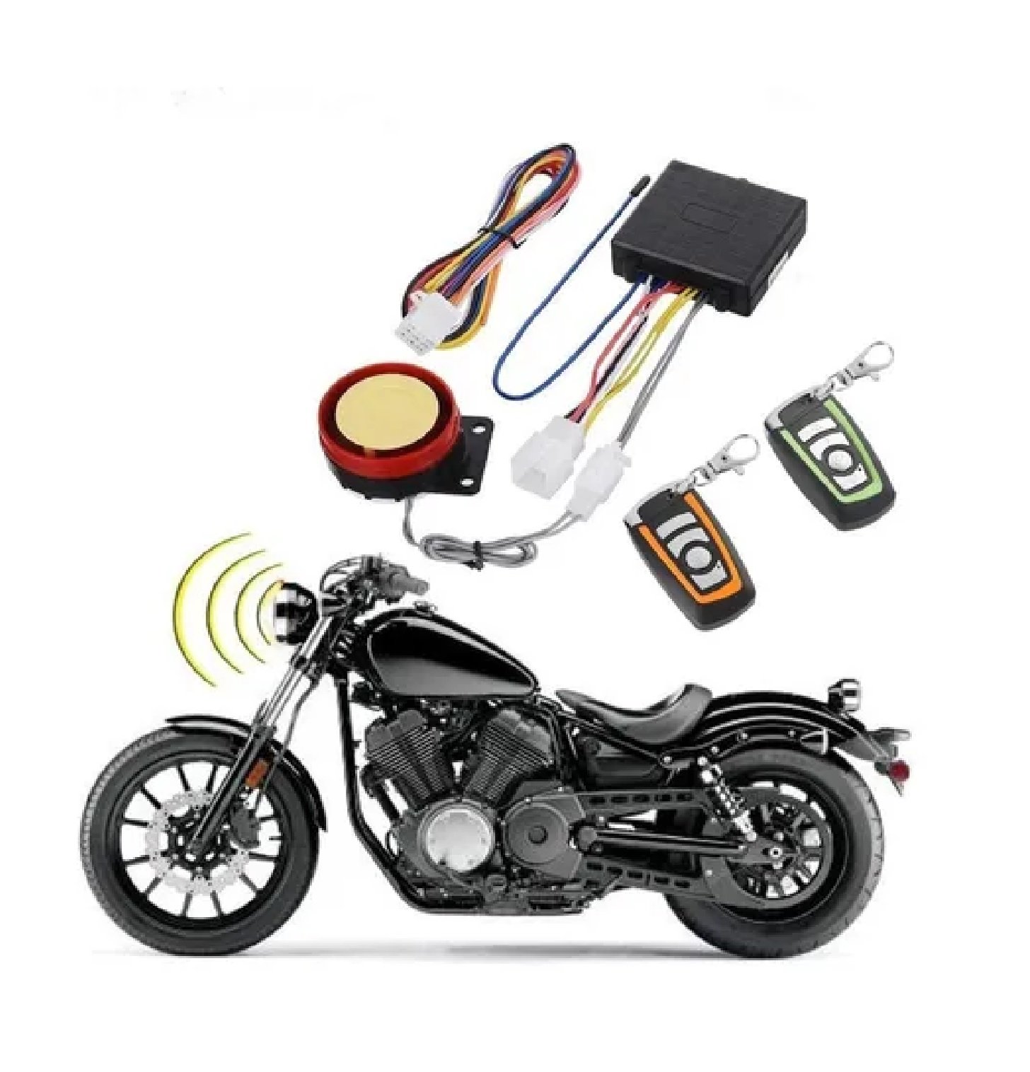  Pupilash Sistema de alarma de coche - Alarma de motocicleta  105-125dB motocicleta Control remoto alarma cuerno sistema de seguridad  antirrobo : Automotriz