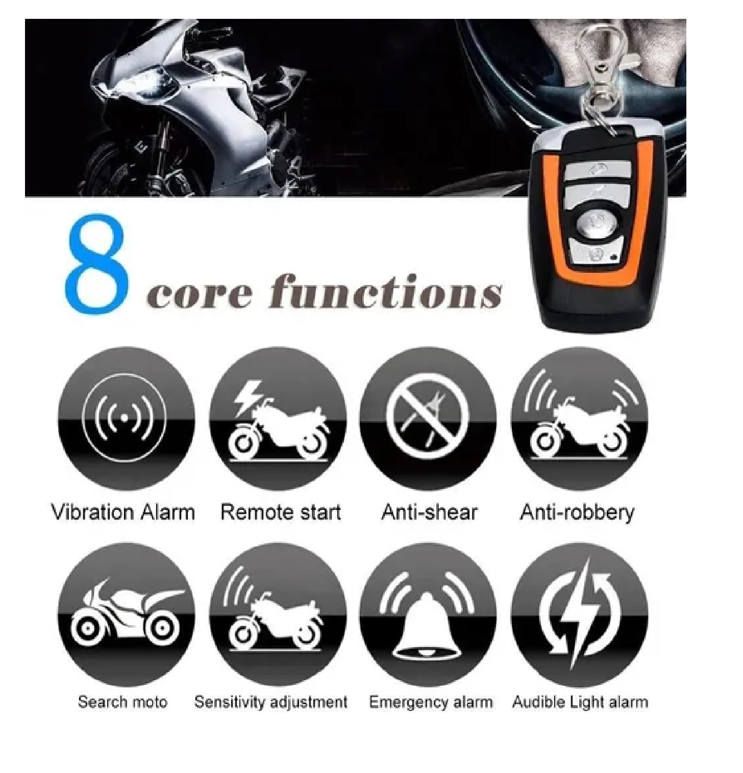 Alarma Arranque Control Remoto Para Moto Seguridad Antirrobo