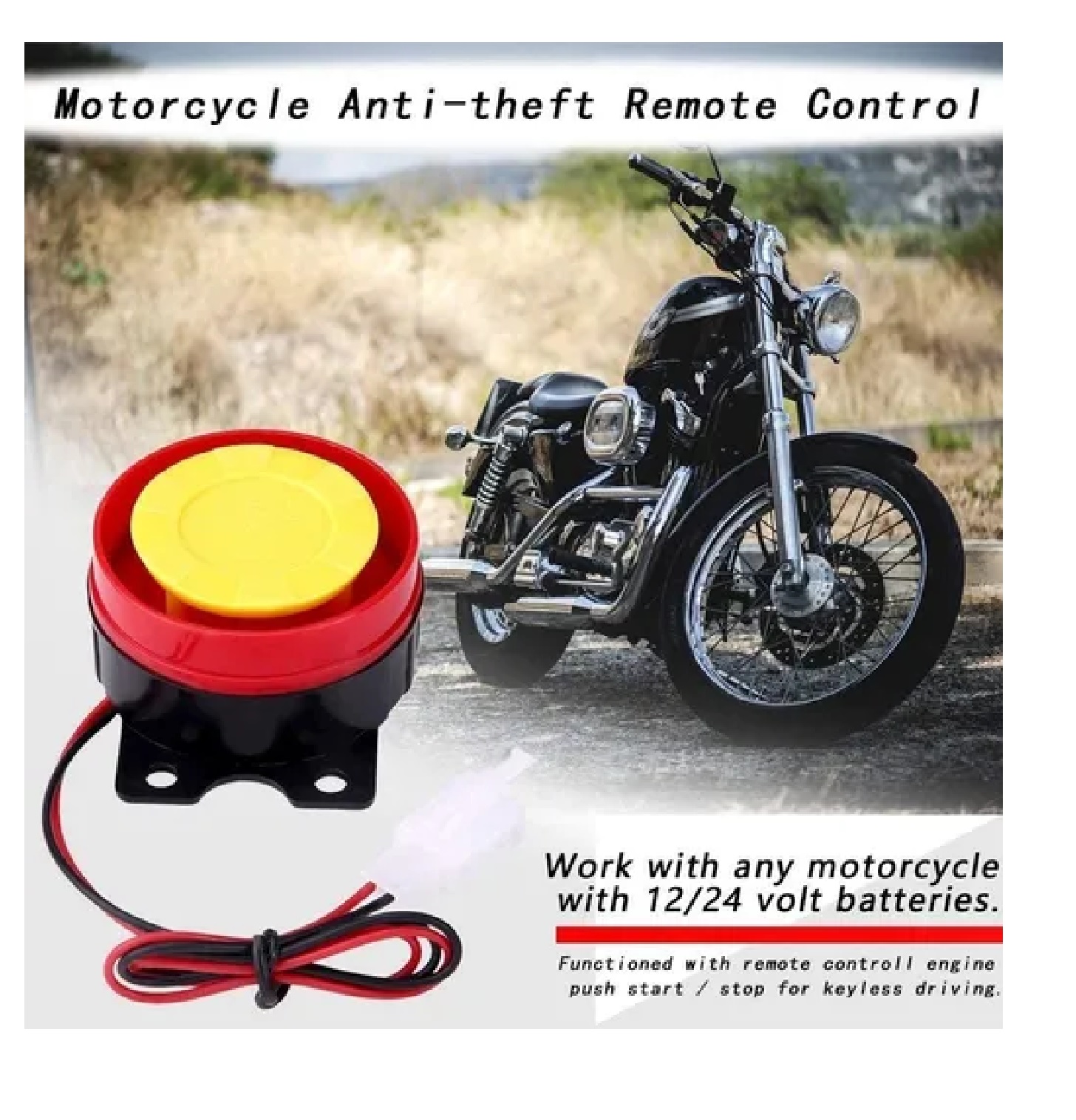 Alarma Arranque Control Remoto Para Moto Seguridad Antirrobo