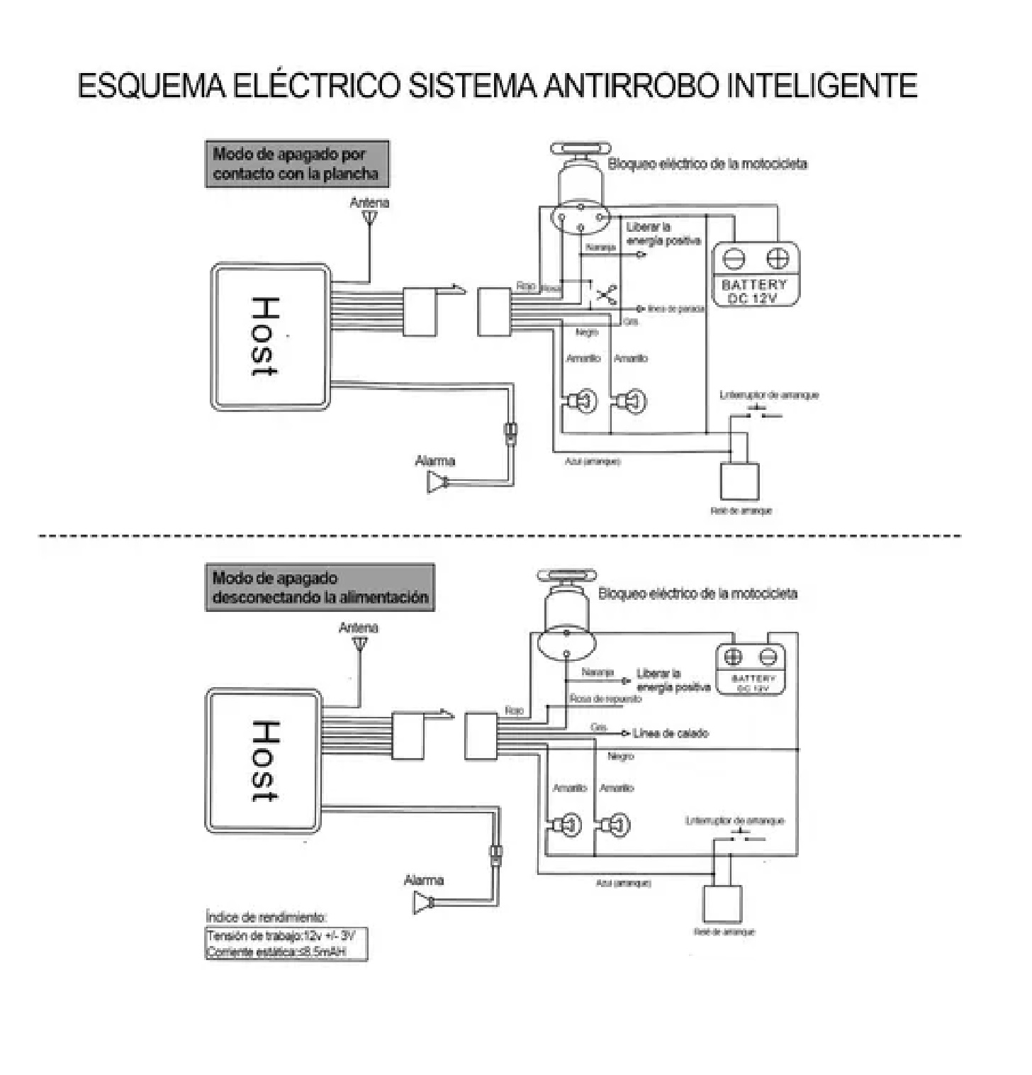 Alarma Arranque Control Remoto Para Moto Seguridad Antirrobo