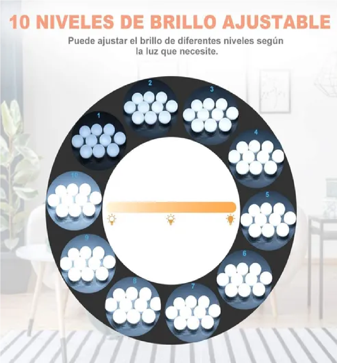 Luces Para Espejo Maquillaje Hollywood Con 10 Focos Led