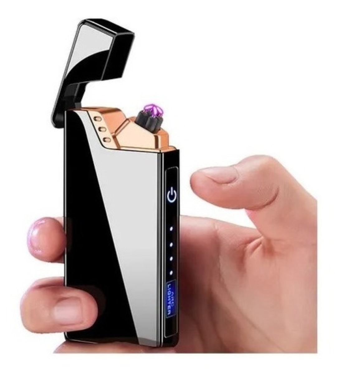 Encendedor Eléctrico Plasma USB Recargable Negro