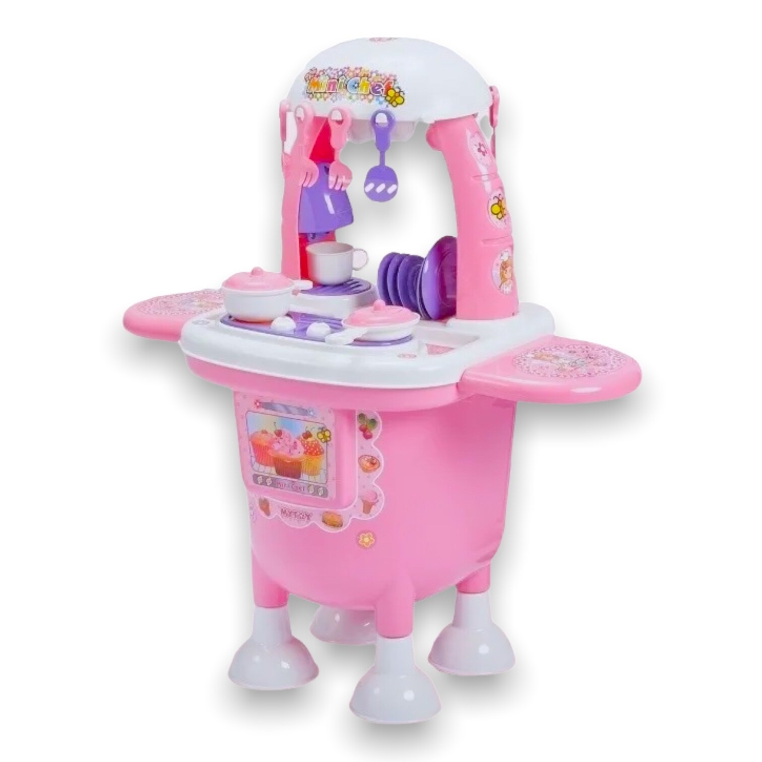 Cocina De Juguete Mini Chef Para Niños Mytoy Con Accesorios 5532 Rosa