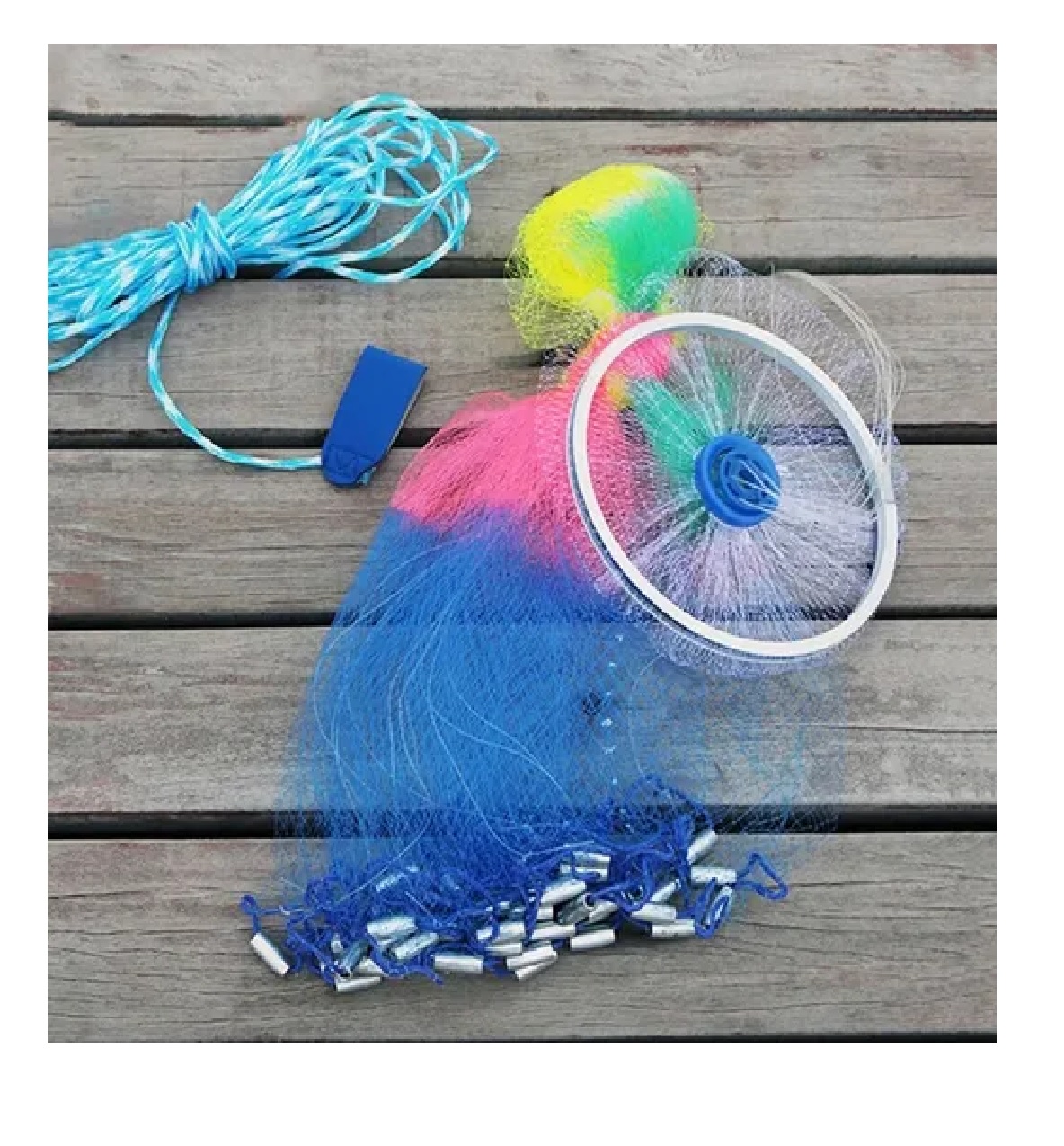 Red De Pesca Colorida Para Arrojar Manualmente