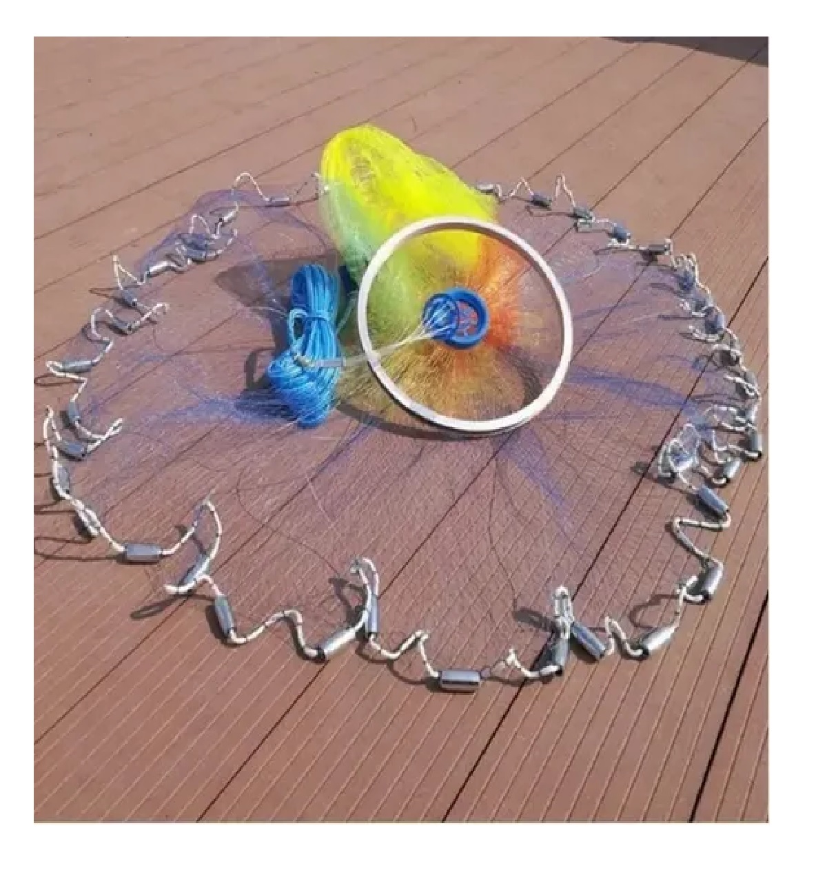 Red De Pesca Colorida Para Arrojar Manualmente