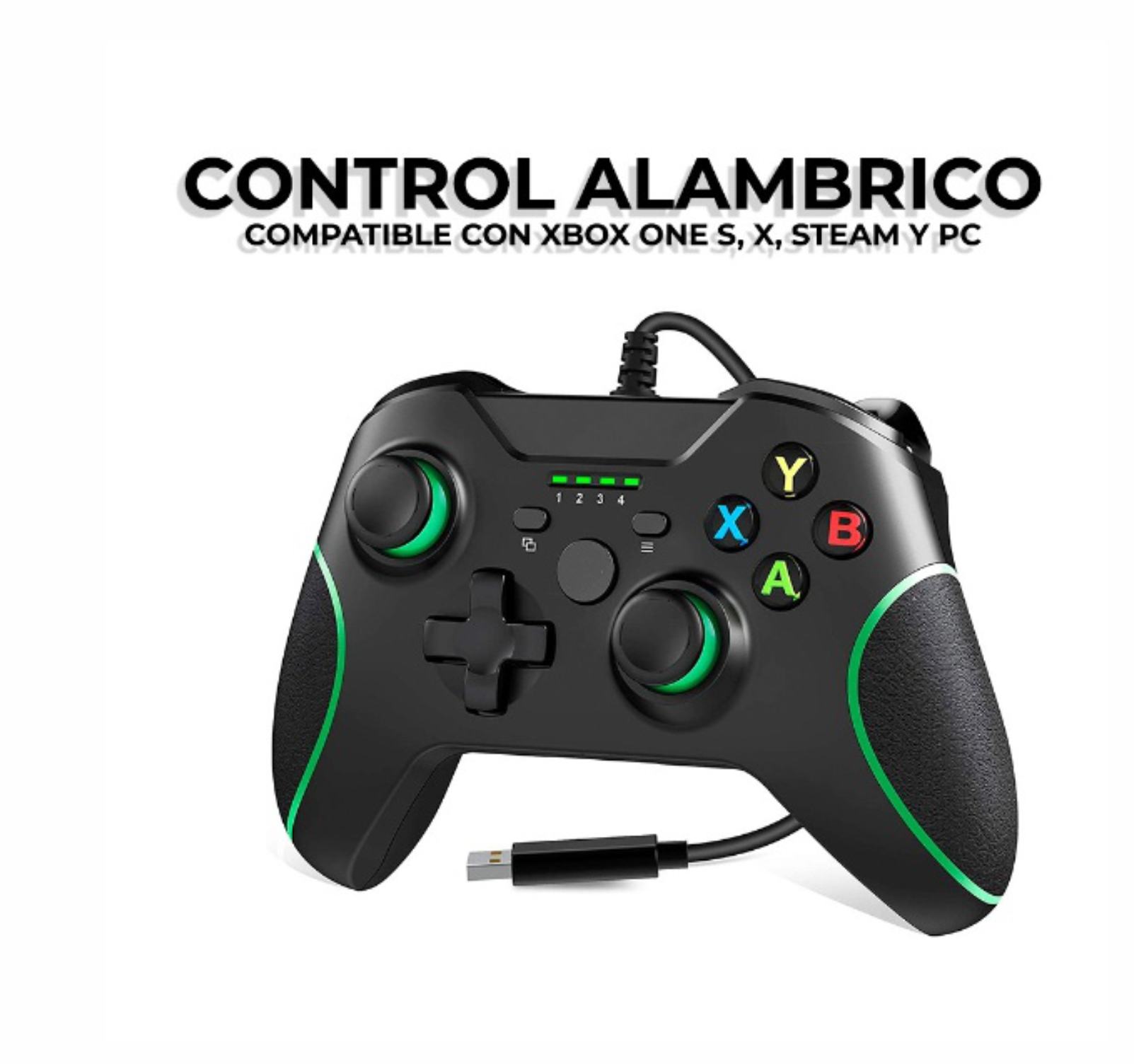 Control Xbox One Con Cable Usb Alámbrico 2M generico calidad original entrada de audífonos 3.5mm Ergonomía especial