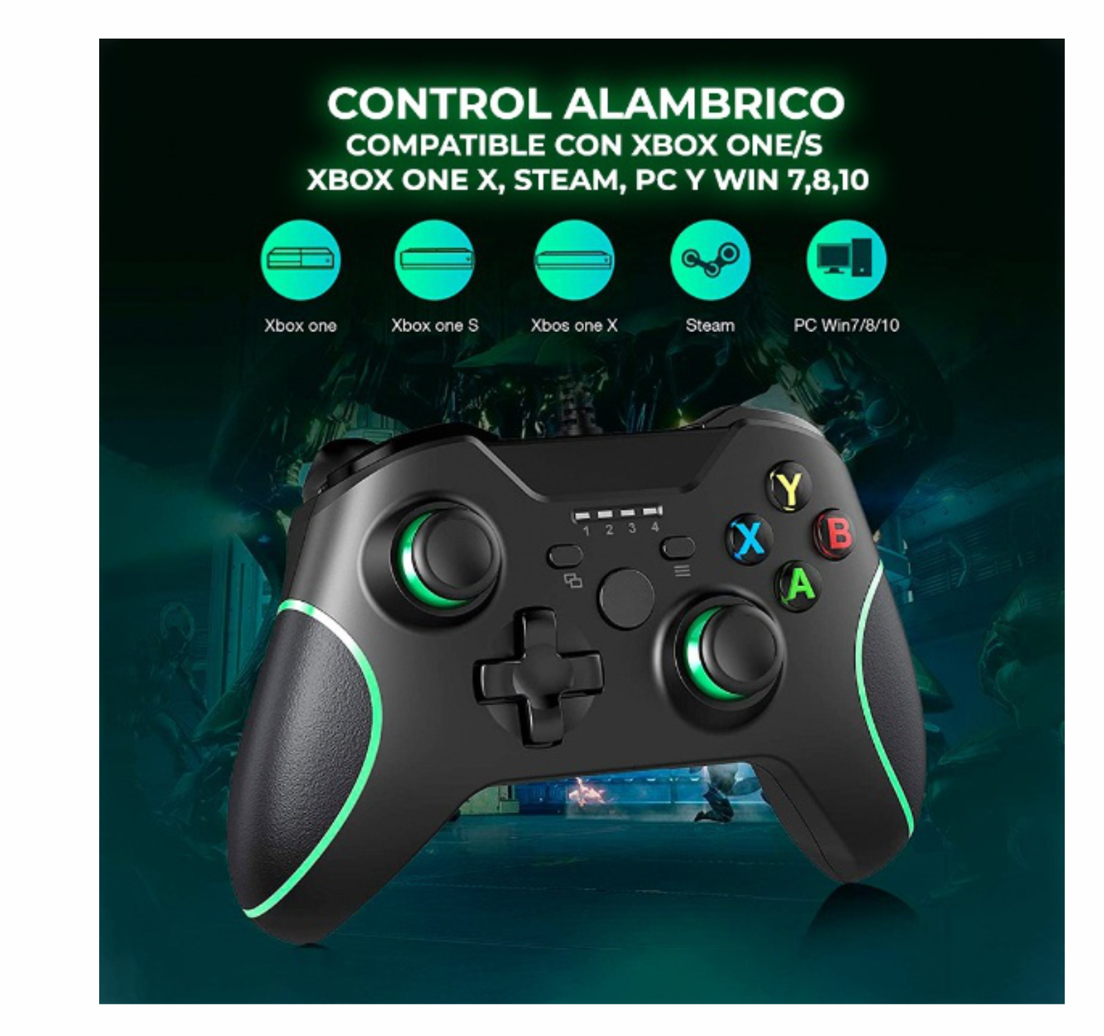 Control Xbox One Con Cable Usb Alámbrico 2M generico calidad original entrada de audífonos 3.5mm Ergonomía especial