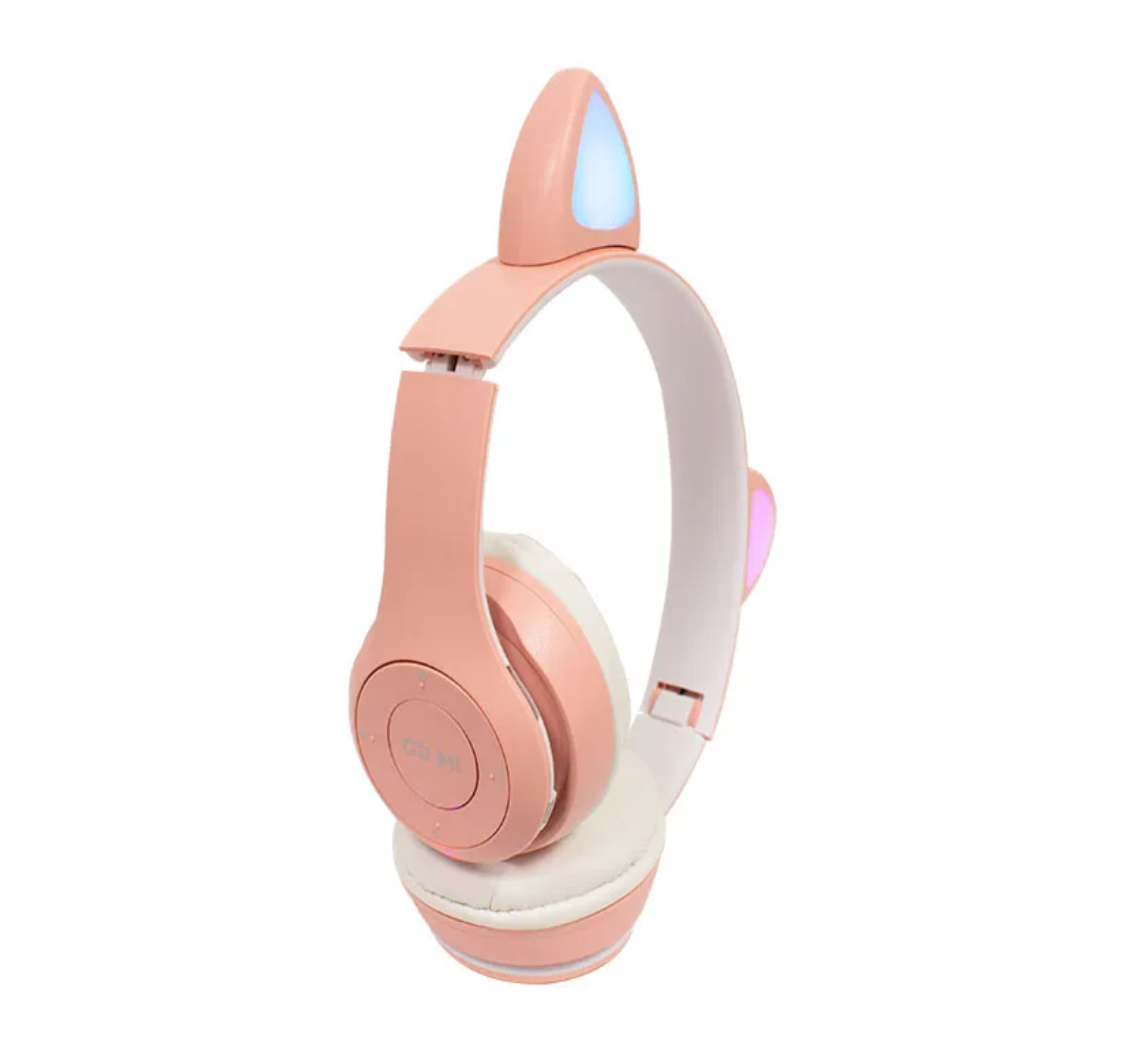 Audífonos gamer Bluetooth de diadema orejas de gato luz LED plegables y ajustables Micro SD Aux 3.5mm