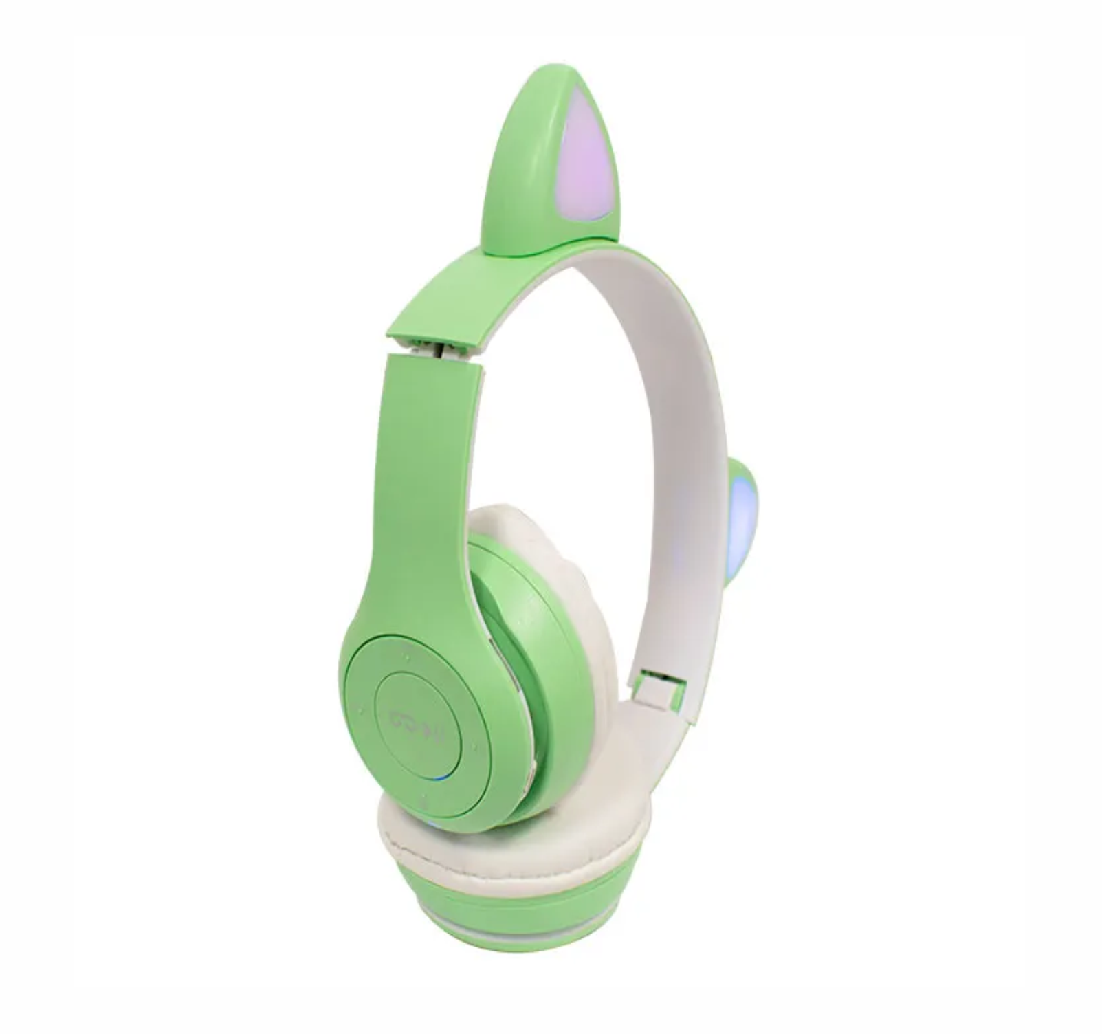 Audífonos gamer Bluetooth de diadema orejas de gato luz LED plegables y ajustables Micro SD Aux 3.5mm