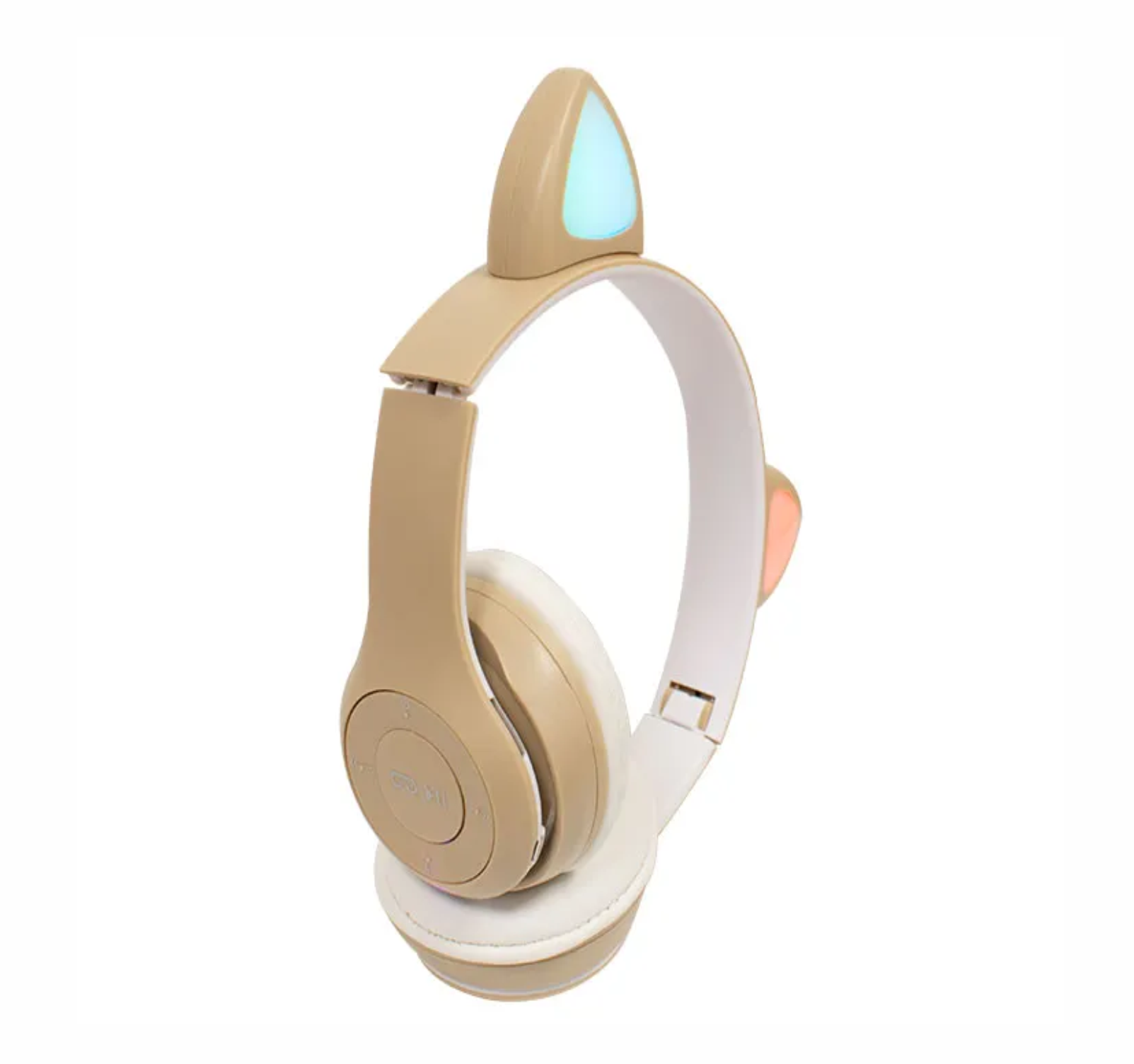 Audífonos gamer Bluetooth de diadema orejas de gato luz LED plegables y ajustables Micro SD Aux 3.5mm