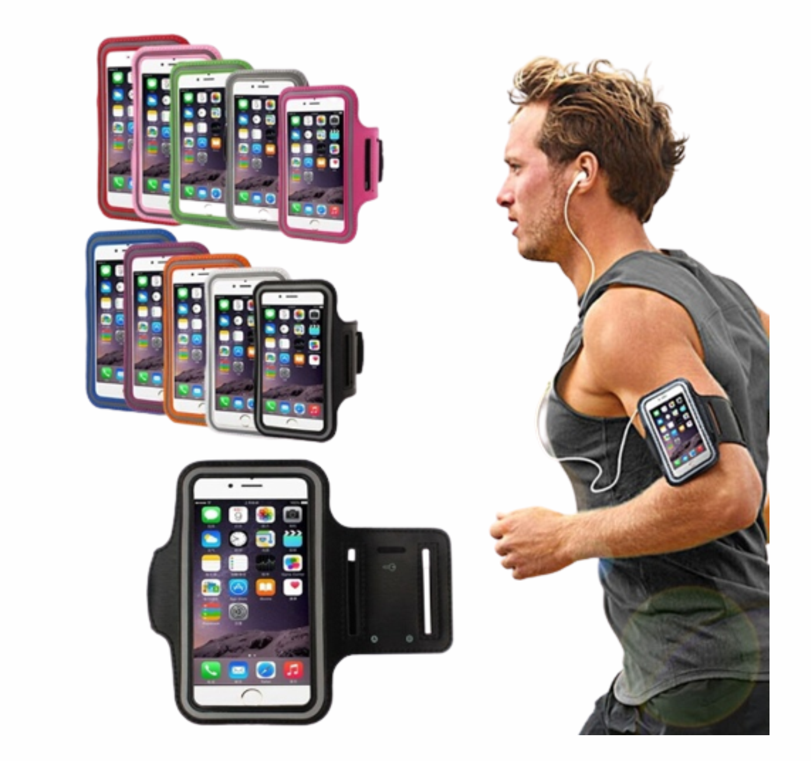 Funda con brazalete para teléfono móvil, accesorio de 5 pulgadas para deportes al aire libre, para Samsung, gimnasio