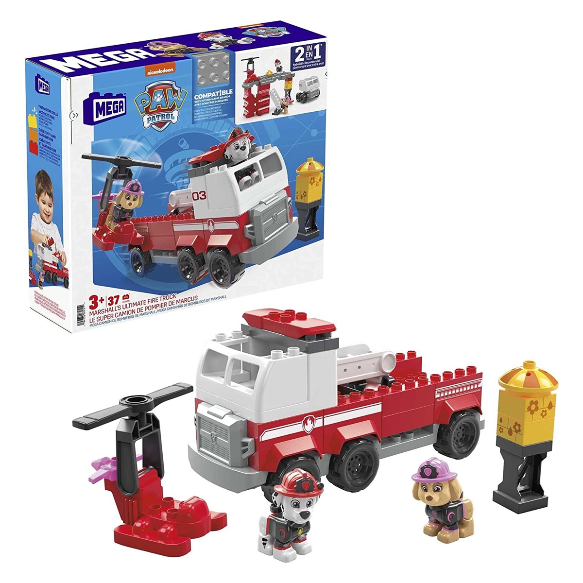 Juguete De Construcción Mega Bloks Camion de Bomberos De Marshall HHN05 Mattel