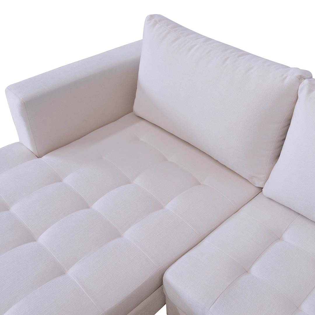 Sala Esquinera Moderna Tapizada Estilo Minimalista