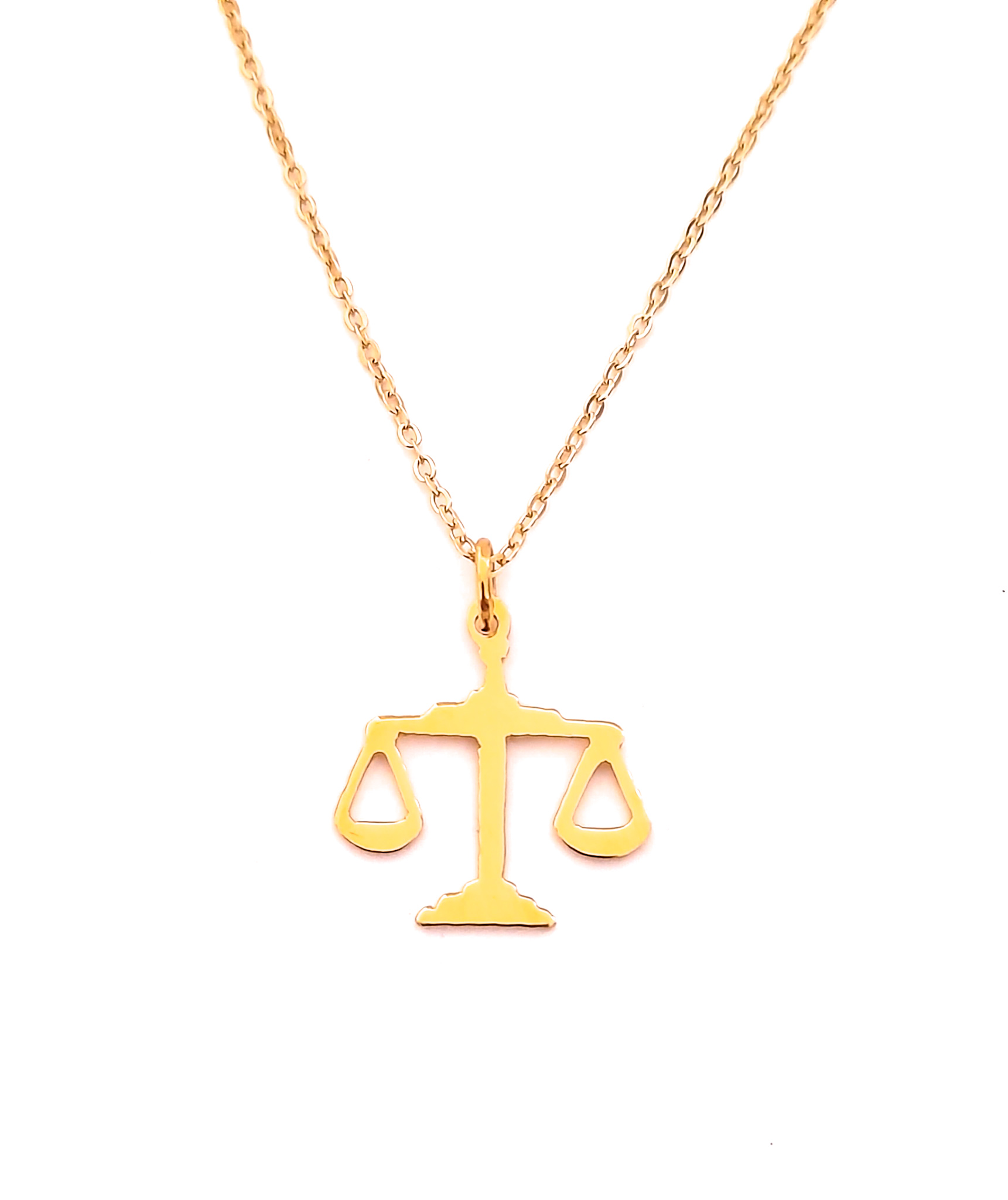 Collar Balanza Abogados En Chapa De Oro 18 Kilates Calidad Premium