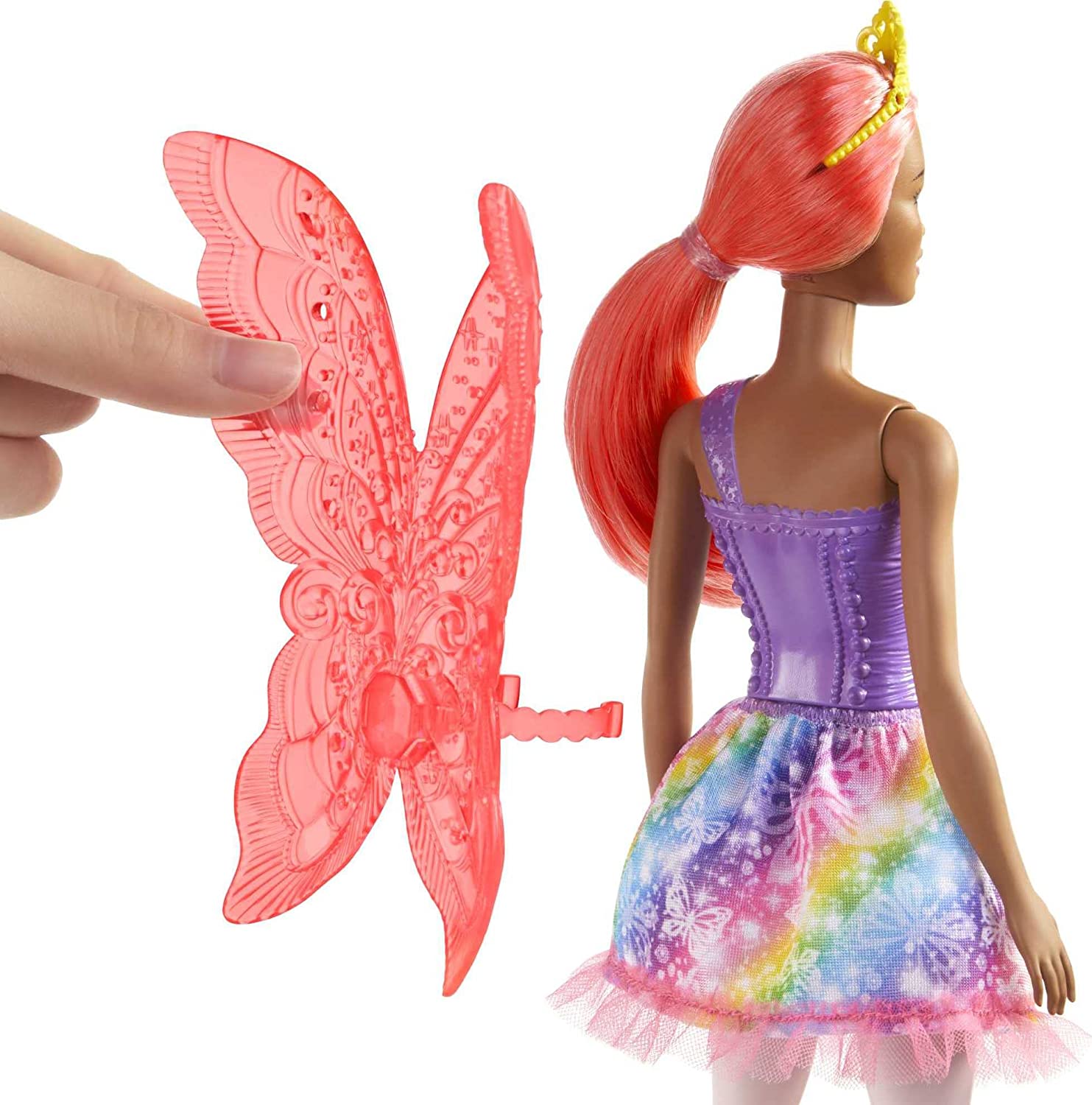 Barbie Muñeca Dreamtopia Mariposa Hada Alas Rojas GJK01Mattel