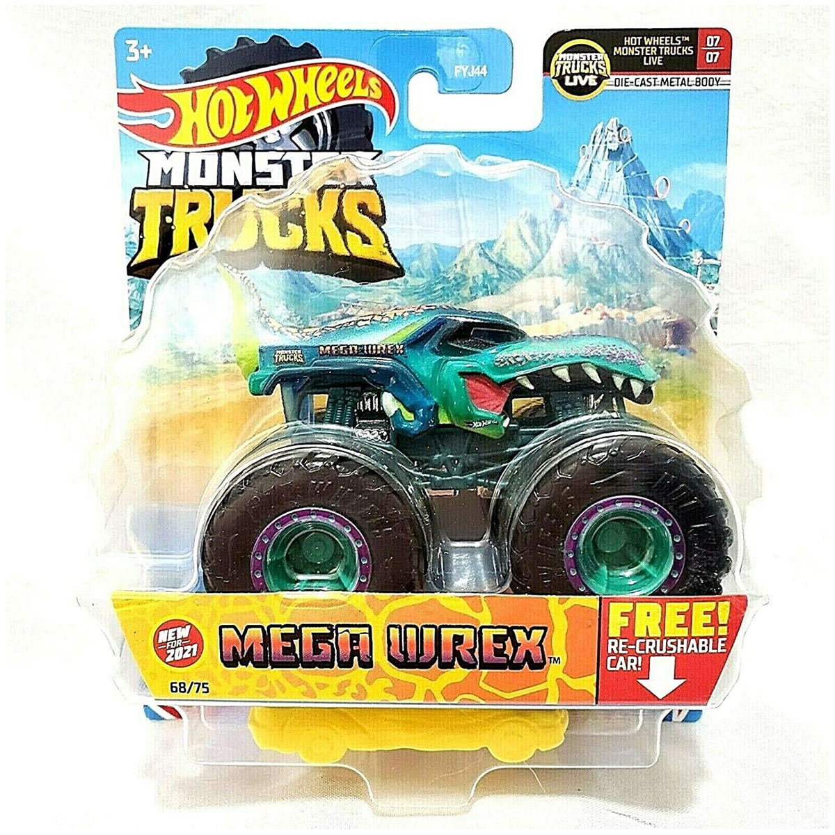 Hot Wheels Carro Monster Trucks 1:64 Escala FYJ44 Mattel