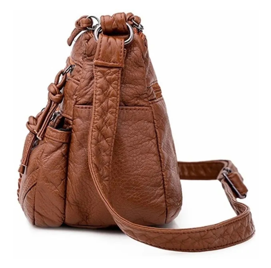 Bolsa Dama Suave Cuero Gran Capacidad Impermeable P/ Viaje