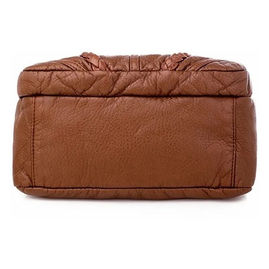 Bolsa Dama Suave Cuero Gran Capacidad Impermeable P/ Viaje