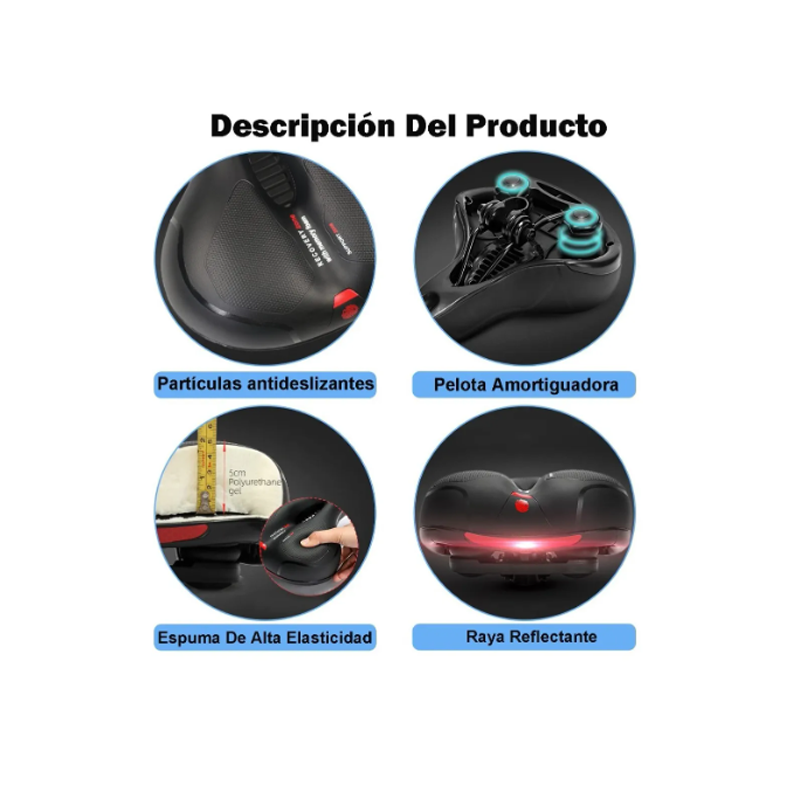 Asiento Sillin Bicicleta Mtb Cojin Suave Comodo Prostatico.