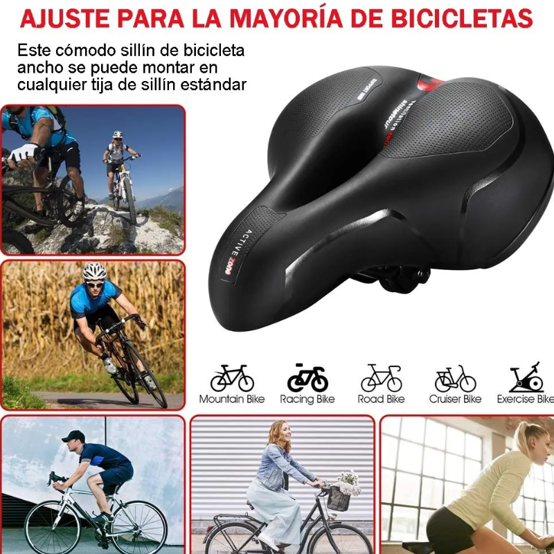 Asiento Sillin Bicicleta Mtb Cojin Suave Comodo Prostatico.