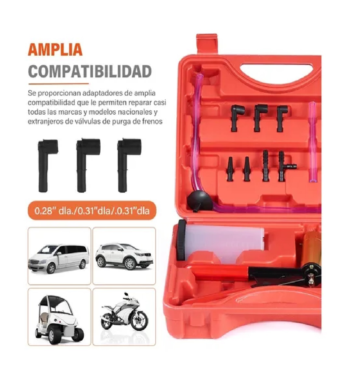 Compresor Para Auto Manómetro Manual Freno Y Bomba De Vacio