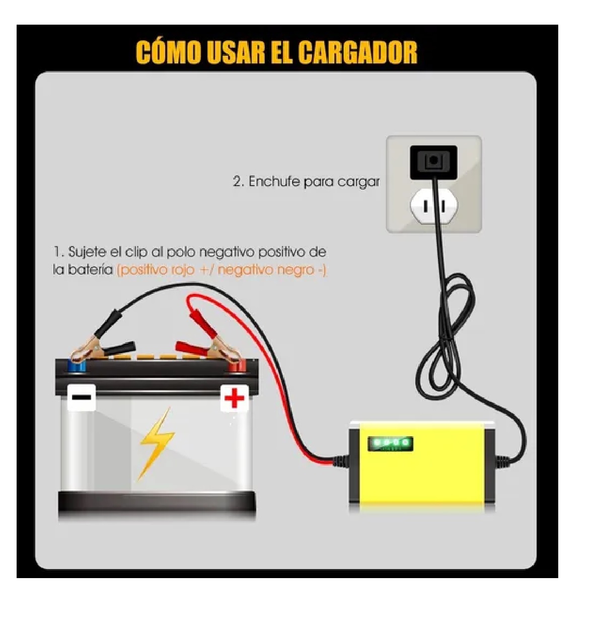Cargador Inteligente De Baterias De Carro Y Motocicleta 12v