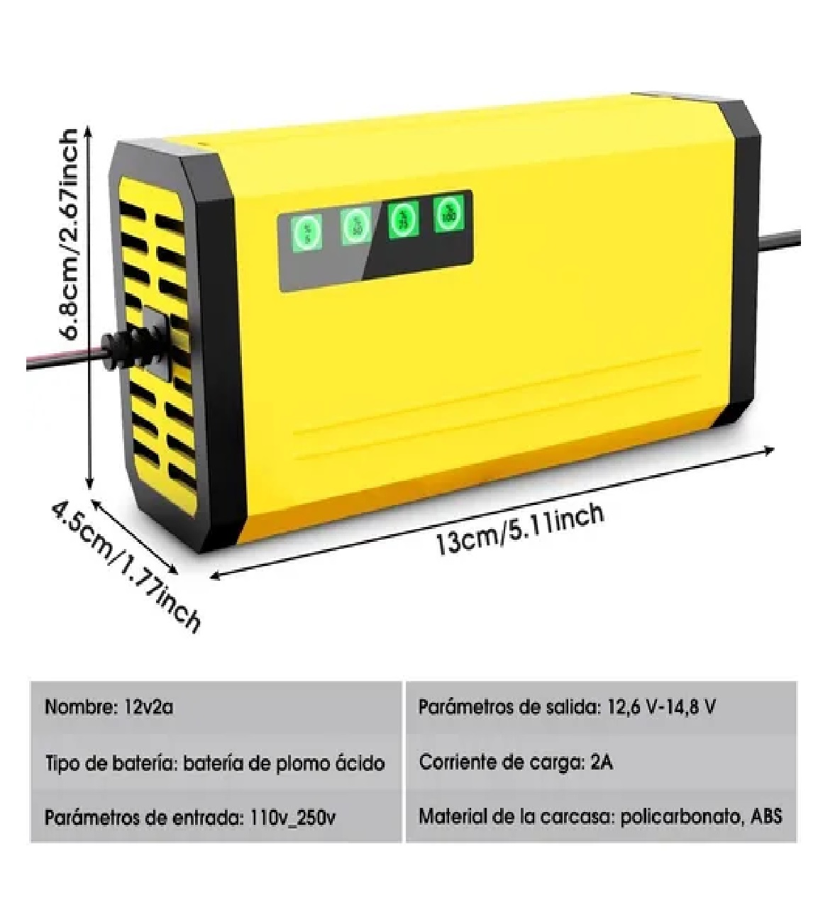 Cargador Inteligente De Baterias De Carro Y Motocicleta 12v